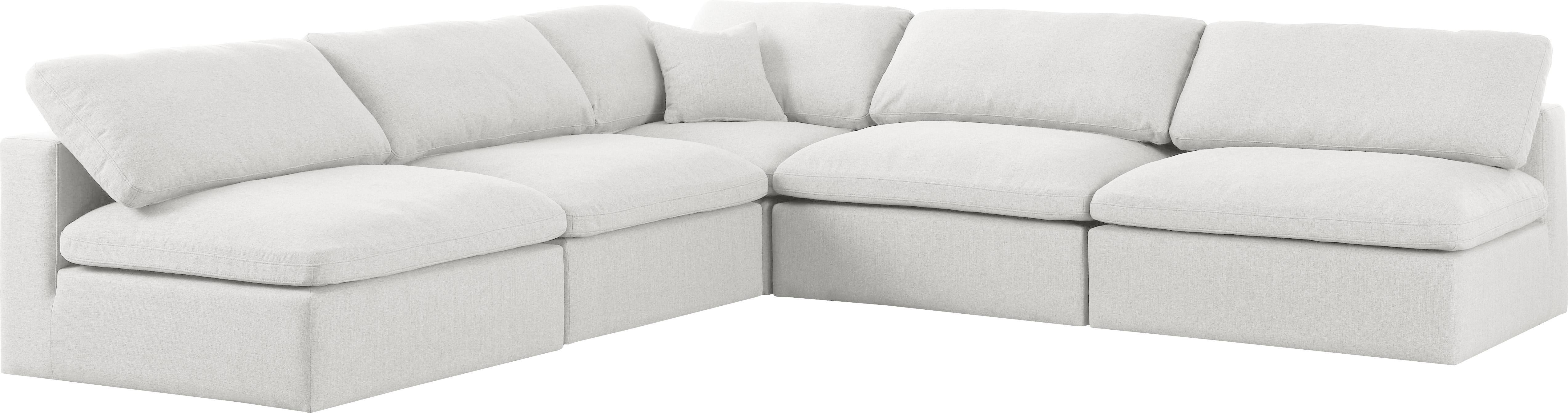 Serene Cream Linen Fabric Deluxe Cloud Modular Sectional - Luxury Home Furniture (MI)