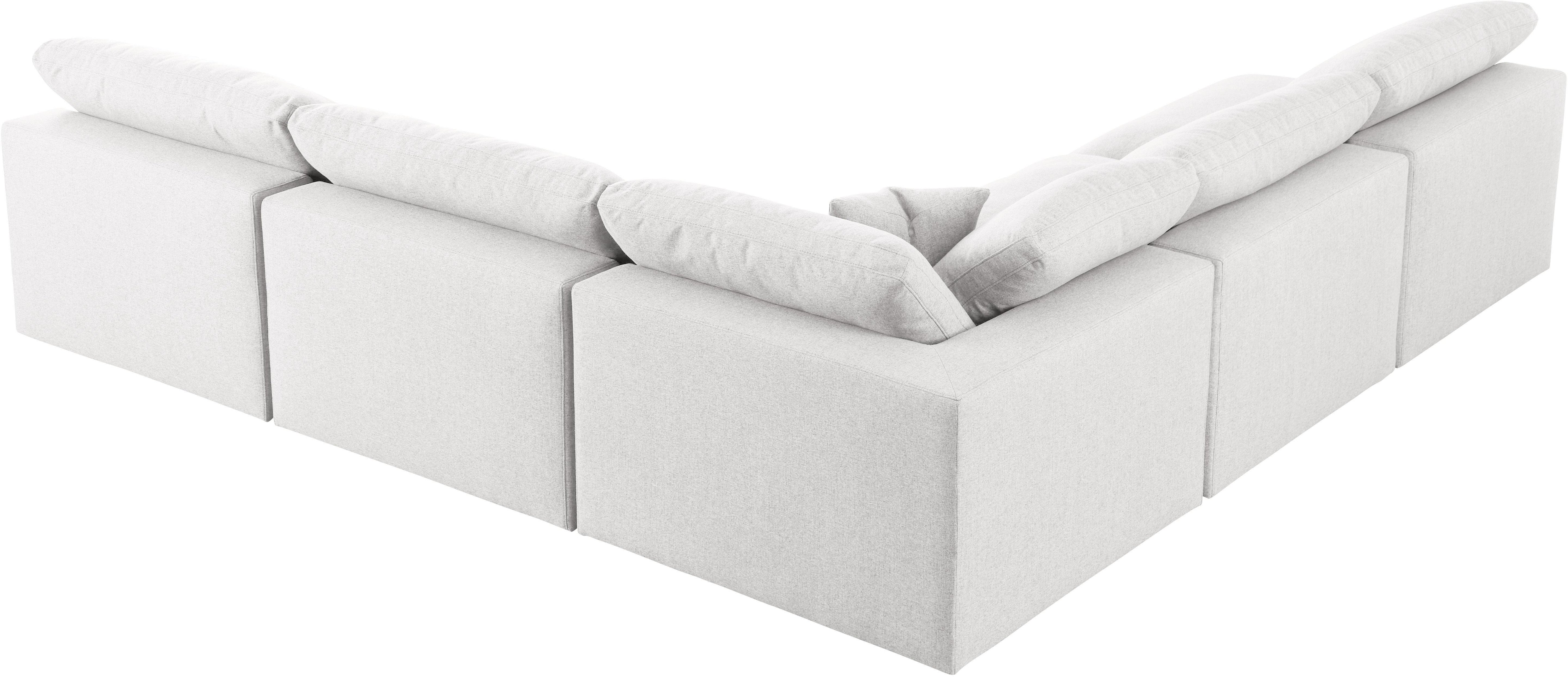 Serene Cream Linen Fabric Deluxe Cloud Modular Sectional - Luxury Home Furniture (MI)
