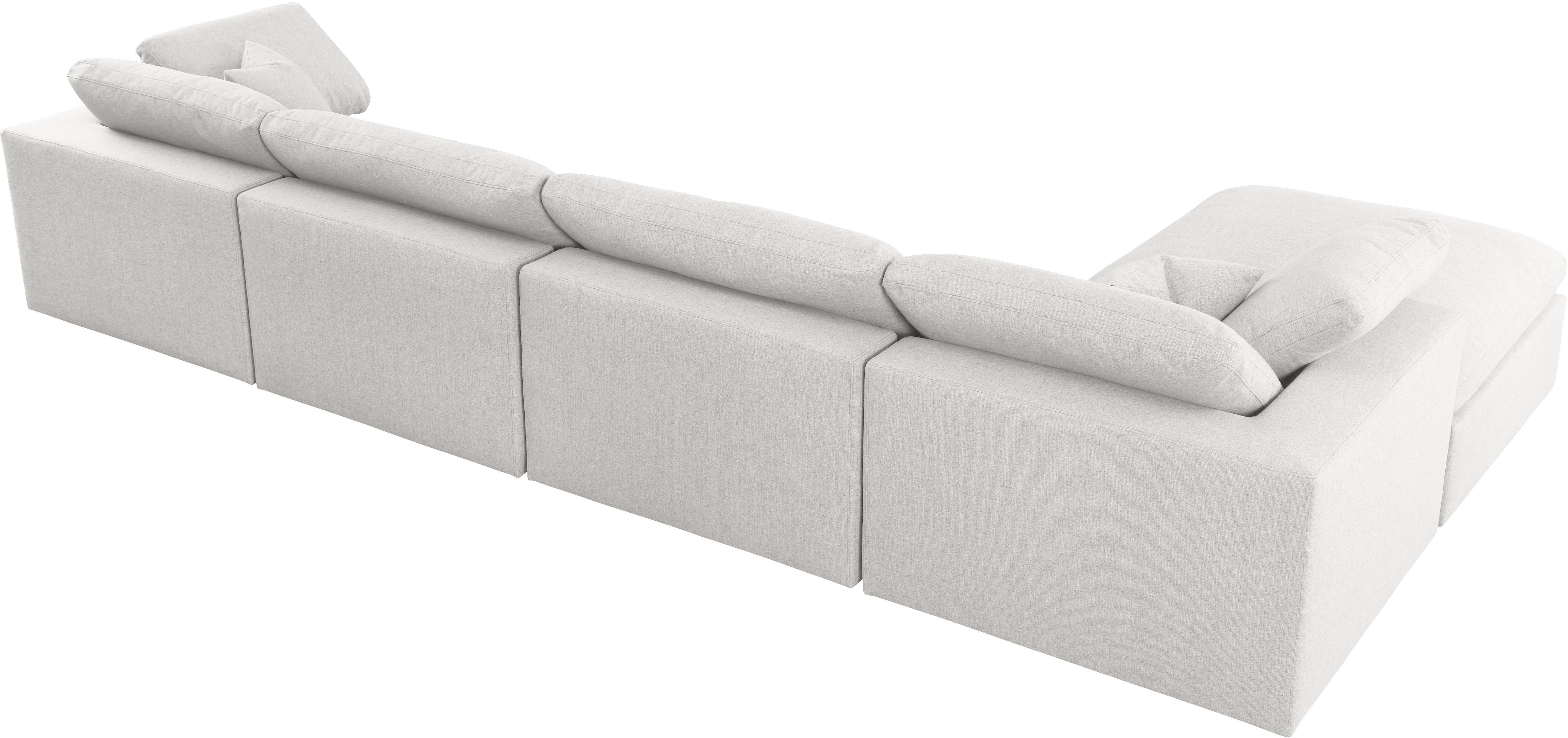 Serene Cream Linen Fabric Deluxe Cloud Modular Sectional - Luxury Home Furniture (MI)