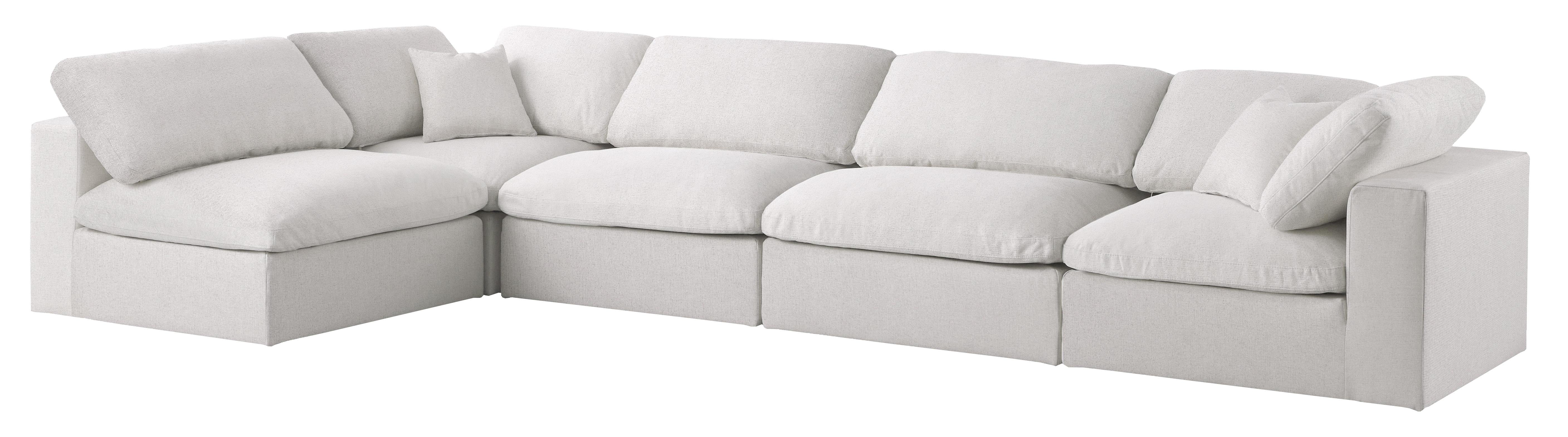 Serene Cream Linen Fabric Deluxe Cloud Modular Sectional - Luxury Home Furniture (MI)