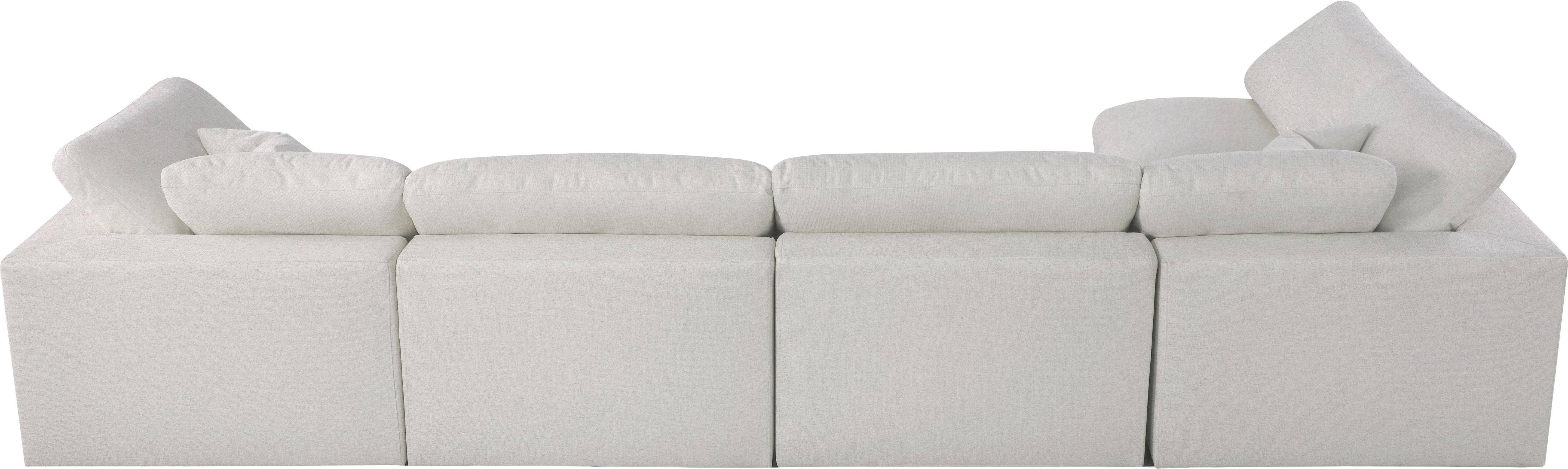 Serene Cream Linen Fabric Deluxe Cloud Modular Sectional - Luxury Home Furniture (MI)