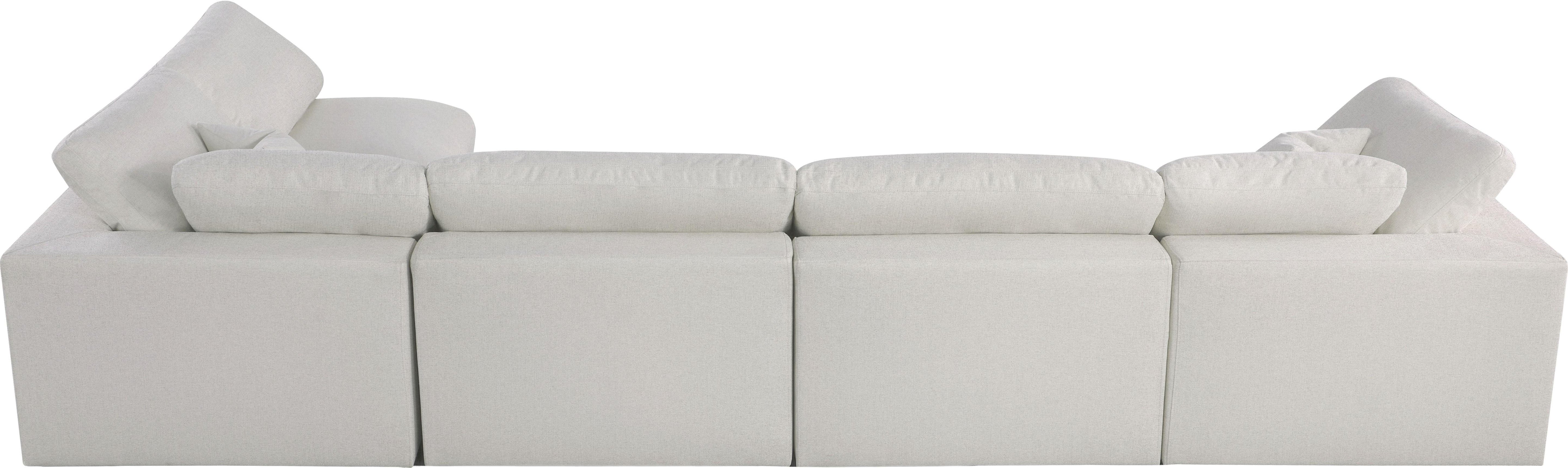 Serene Cream Linen Fabric Deluxe Cloud Modular Sectional - Luxury Home Furniture (MI)