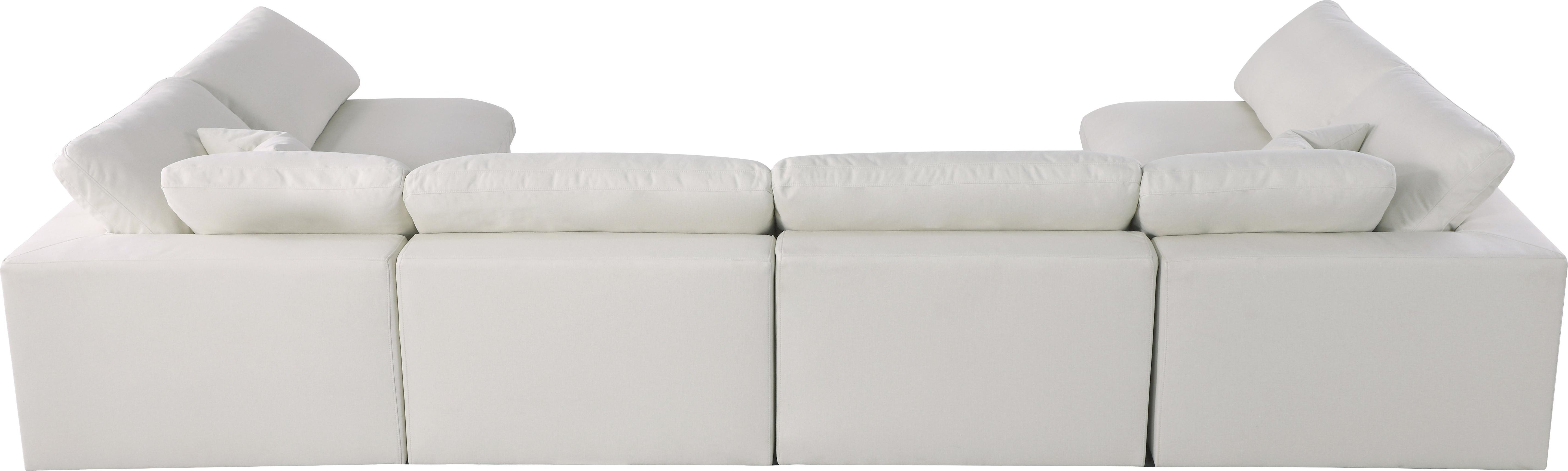 Serene Cream Linen Fabric Deluxe Cloud Modular Sectional - Luxury Home Furniture (MI)