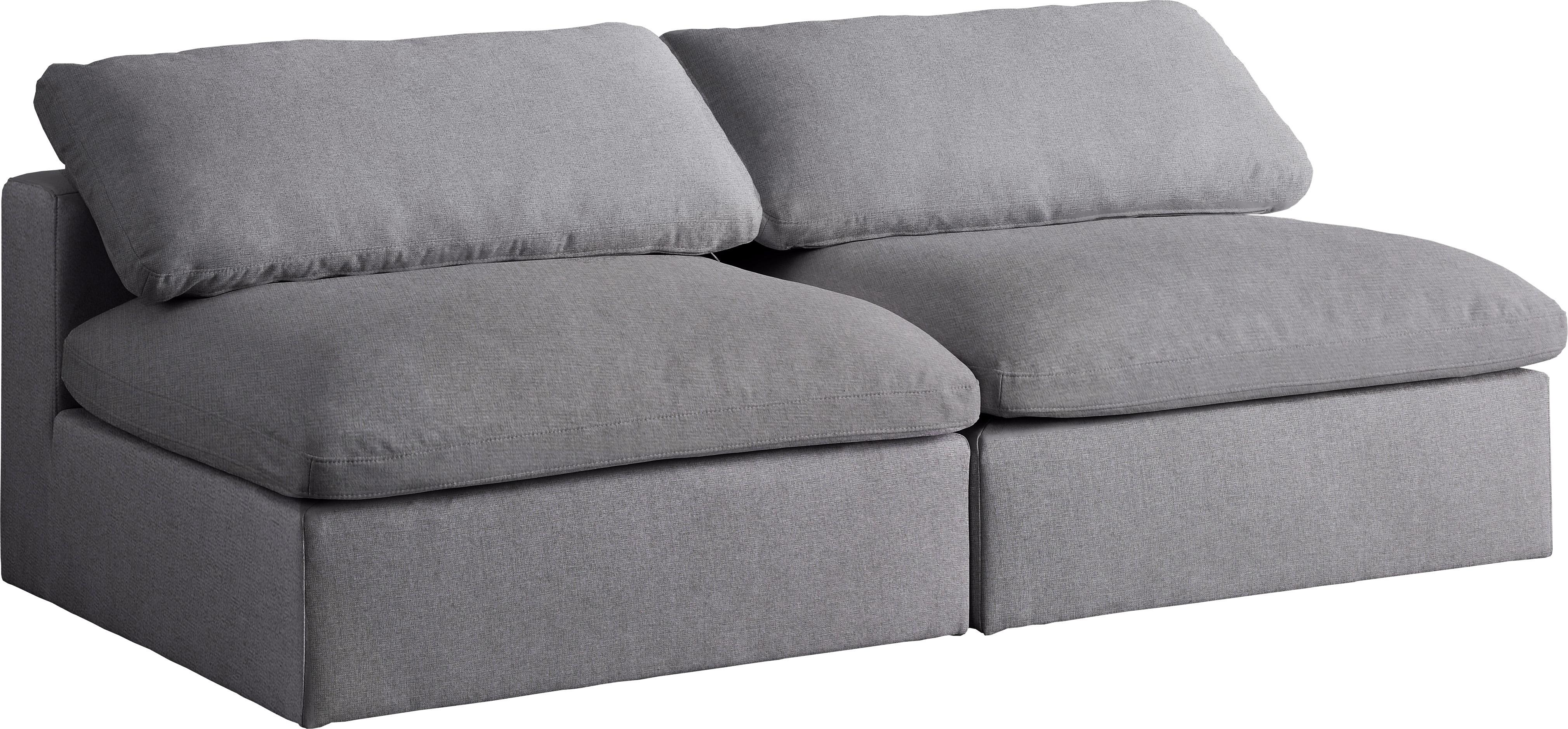 Serene Grey Linen Fabric Deluxe Cloud Modular Armless Sofa - Luxury Home Furniture (MI)