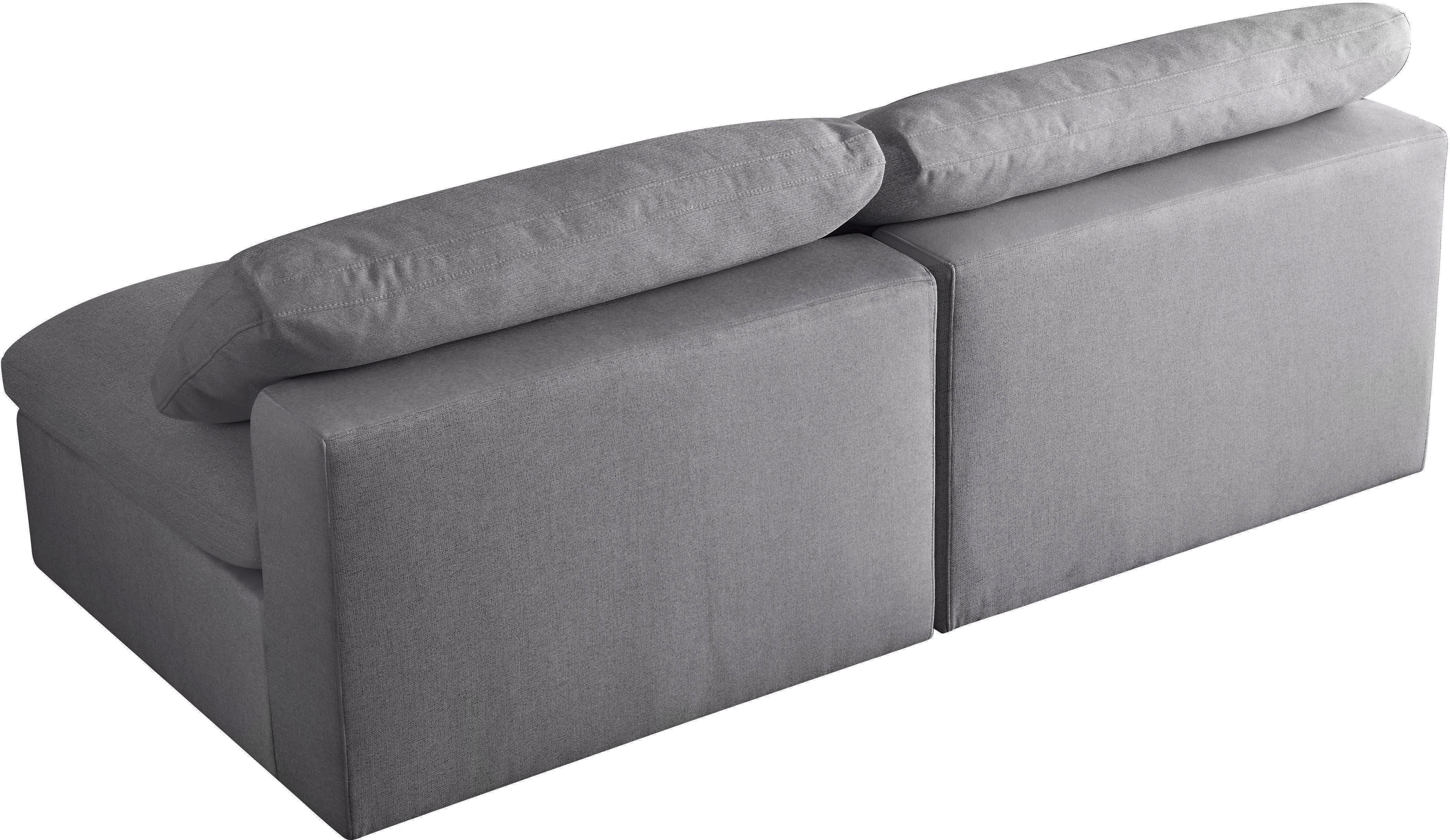 Serene Grey Linen Fabric Deluxe Cloud Modular Armless Sofa - Luxury Home Furniture (MI)