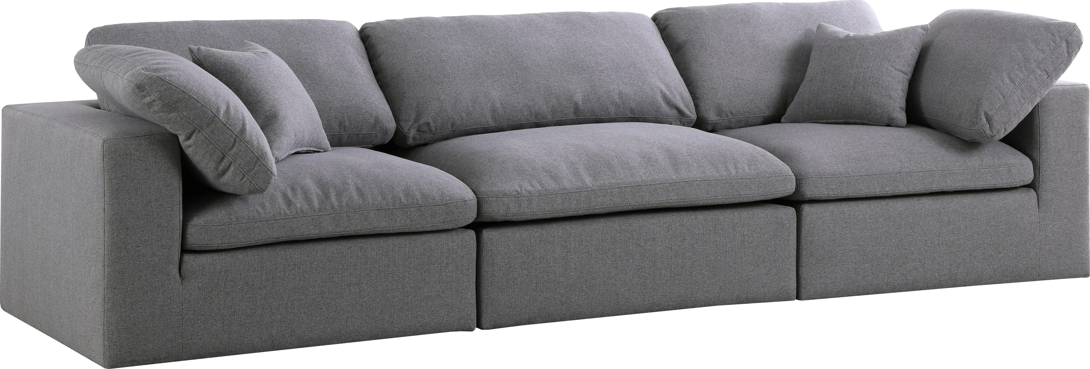 Serene Grey Linen Fabric Deluxe Cloud Modular Sofa - Luxury Home Furniture (MI)