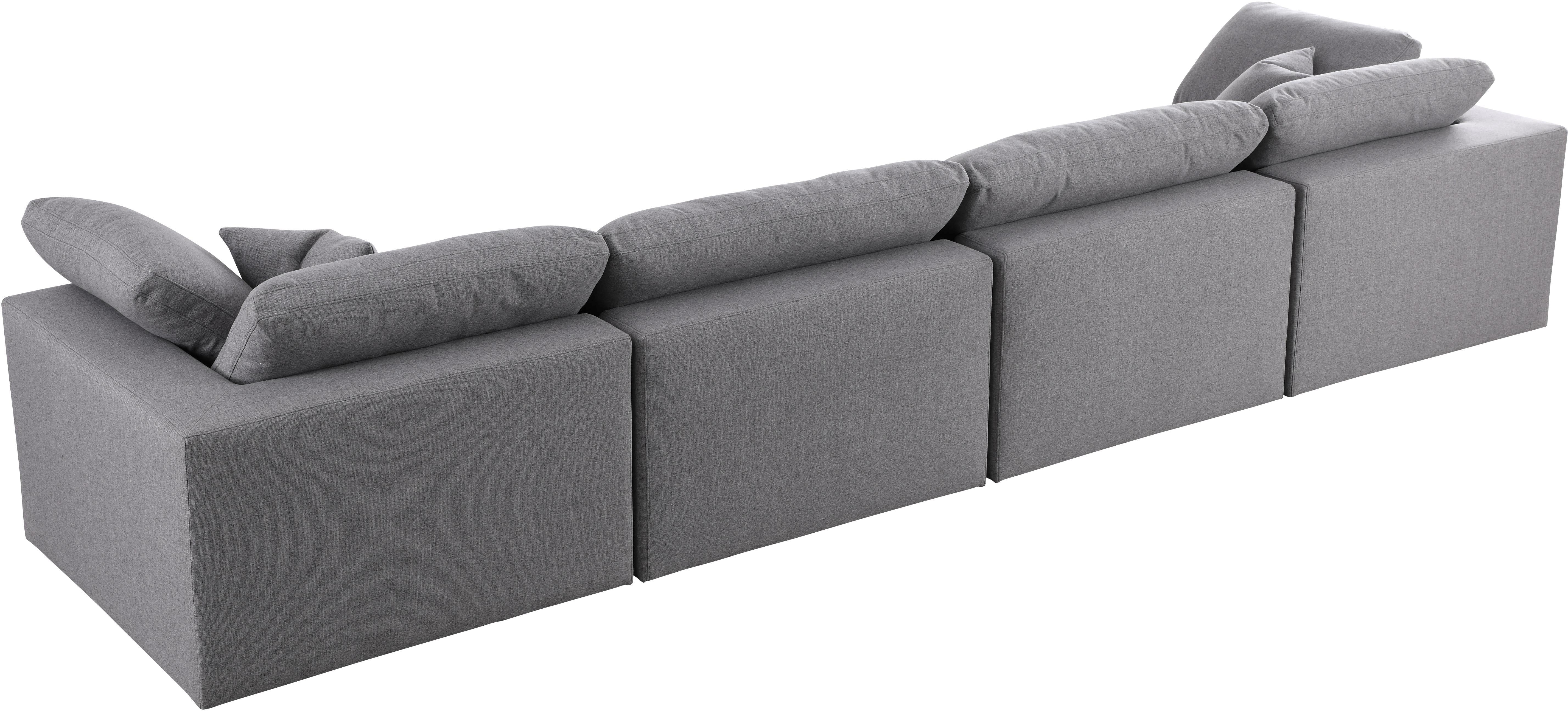 Serene Grey Linen Fabric Deluxe Cloud Modular Sofa - Luxury Home Furniture (MI)