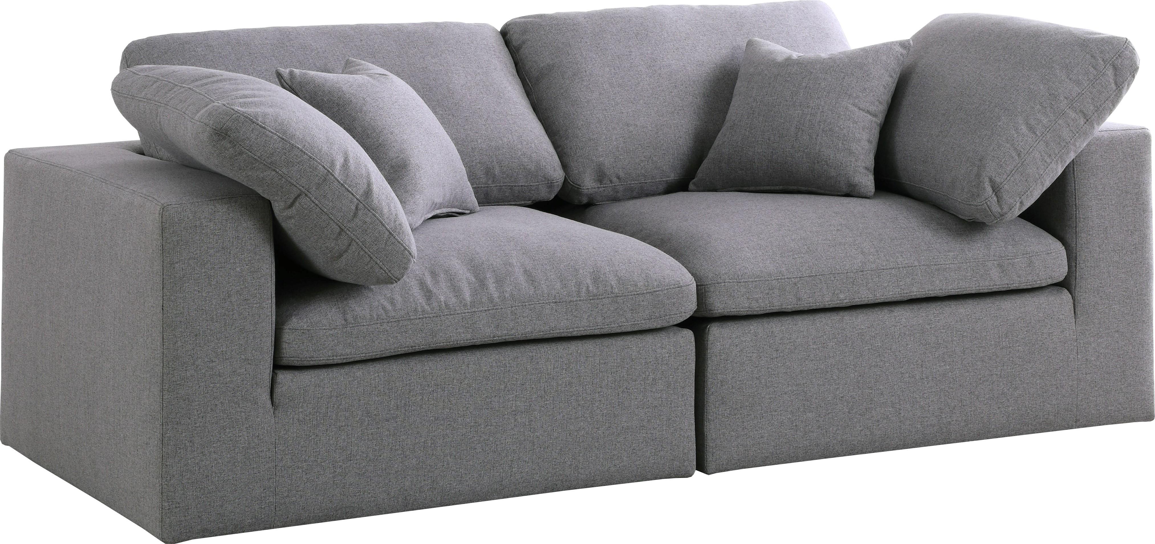 Serene Grey Linen Fabric Deluxe Cloud Modular Sofa - Luxury Home Furniture (MI)