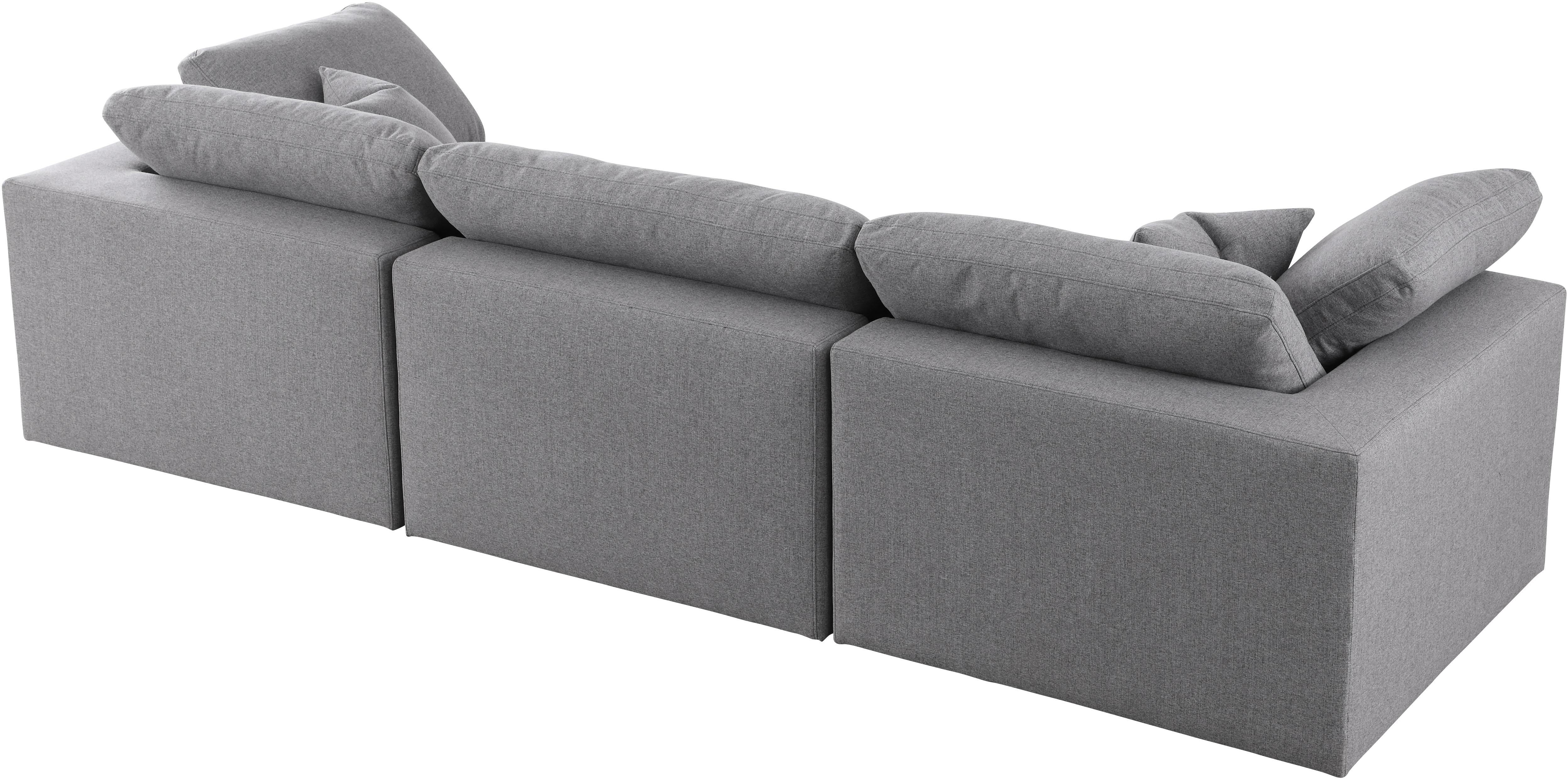 Serene Grey Linen Fabric Deluxe Cloud Modular Sofa - Luxury Home Furniture (MI)