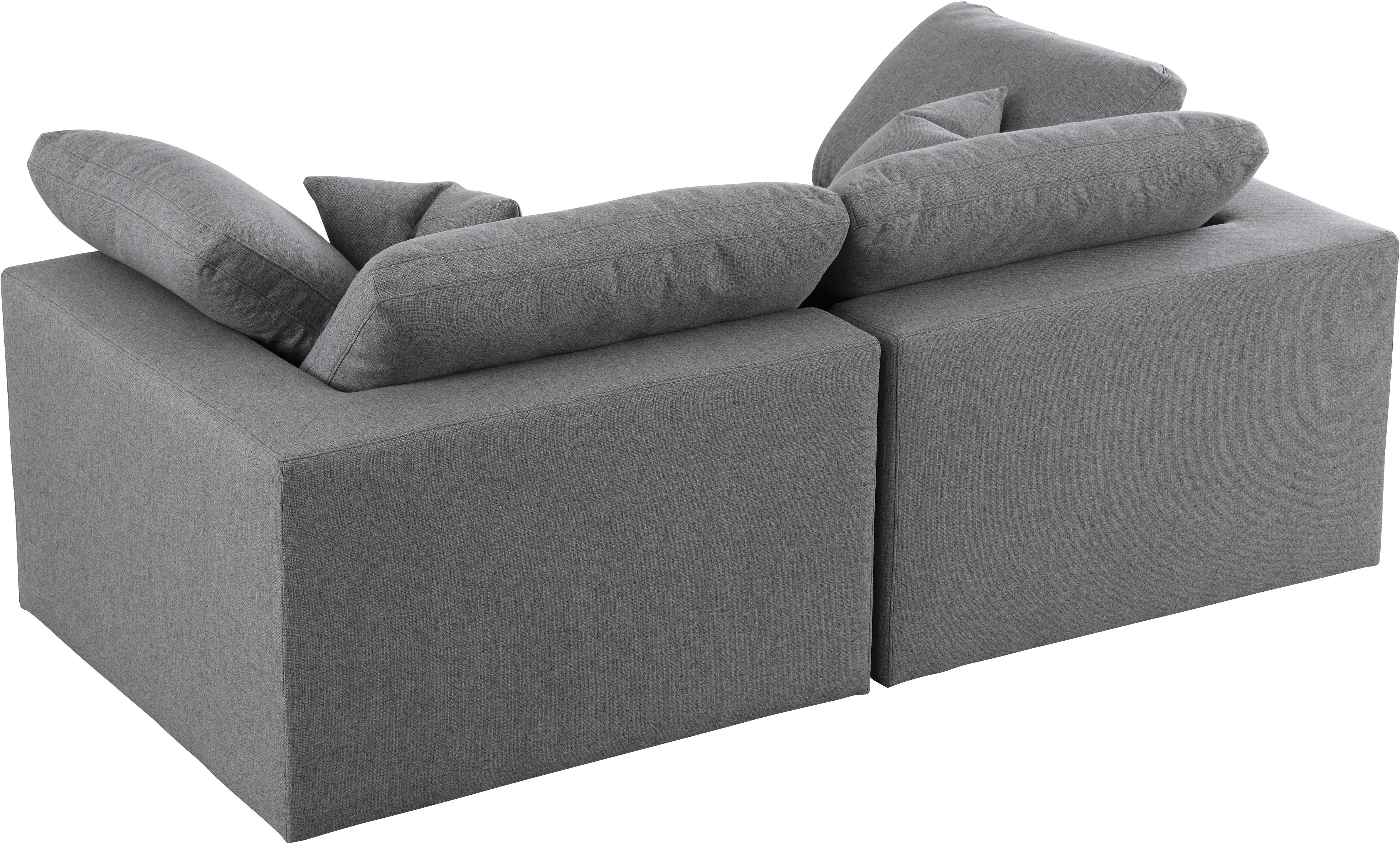 Serene Grey Linen Fabric Deluxe Cloud Modular Sofa - Luxury Home Furniture (MI)