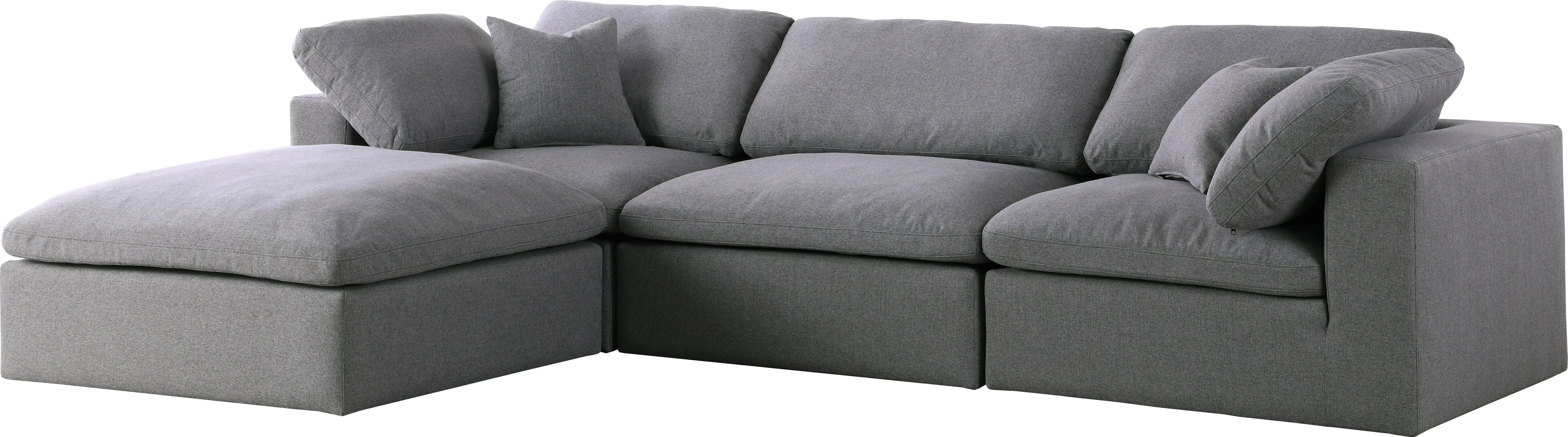 Serene Grey Linen Fabric Deluxe Cloud Modular Sectional - Luxury Home Furniture (MI)