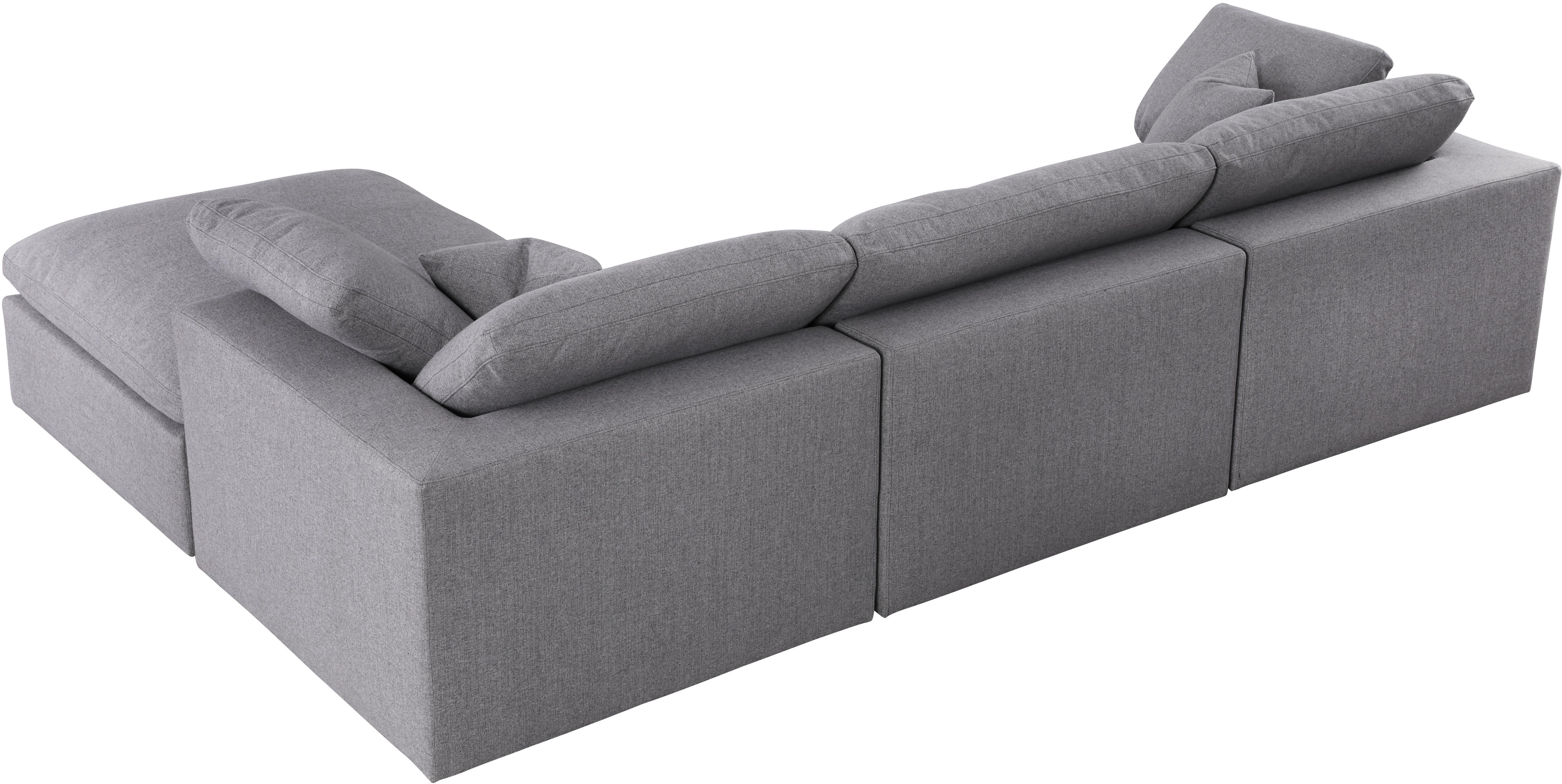 Serene Grey Linen Fabric Deluxe Cloud Modular Sectional - Luxury Home Furniture (MI)