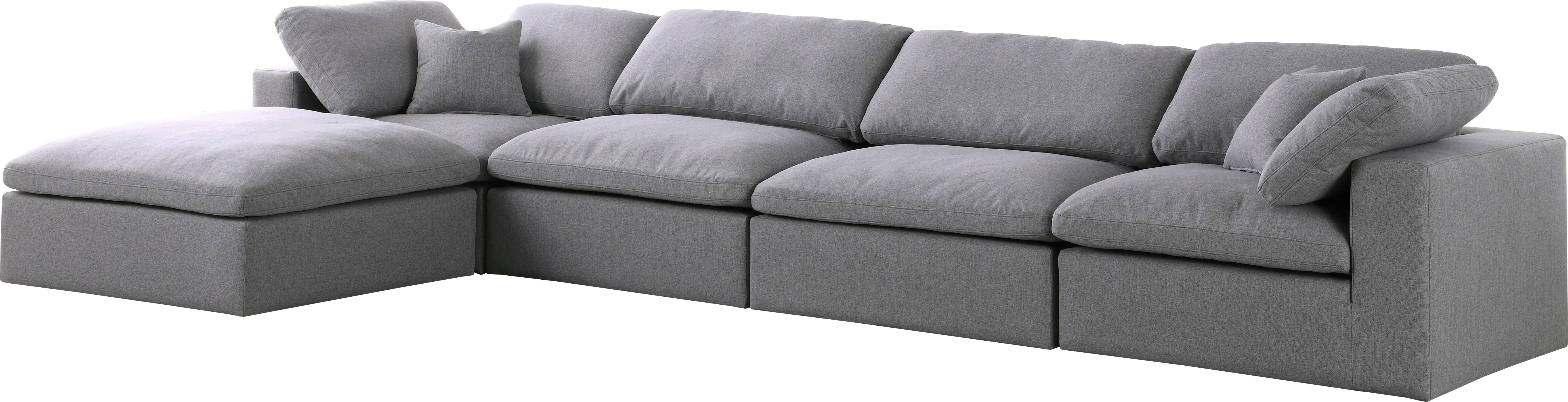 Serene Grey Linen Fabric Deluxe Cloud Modular Sectional - Luxury Home Furniture (MI)