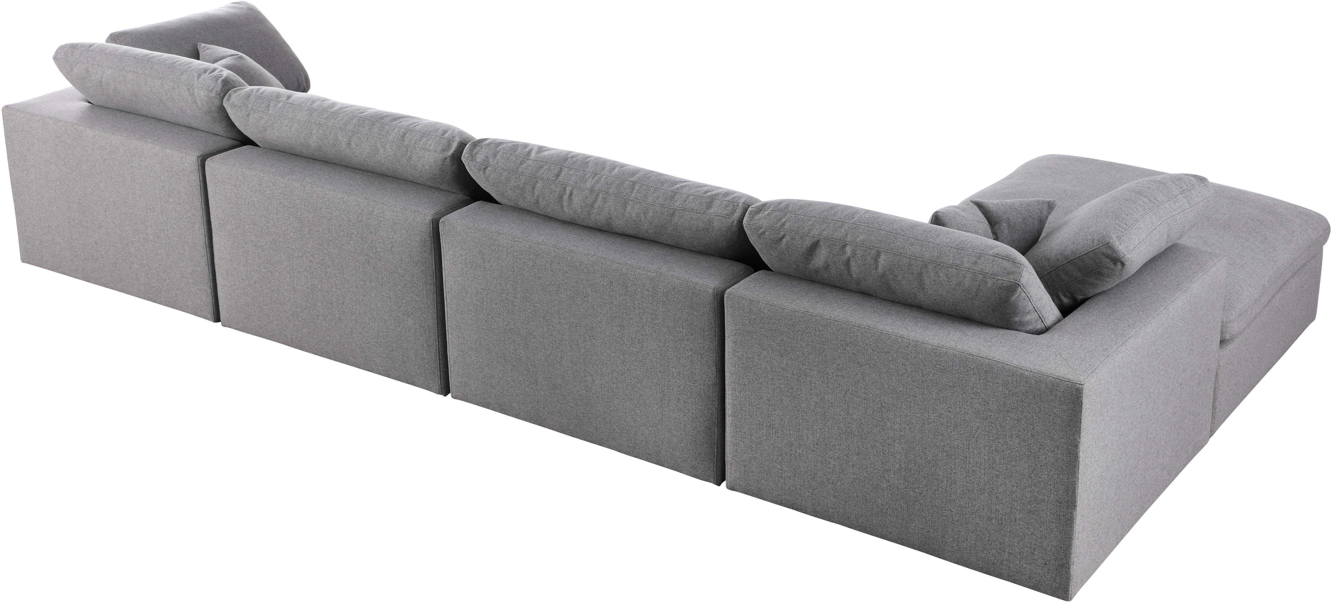 Serene Grey Linen Fabric Deluxe Cloud Modular Sectional - Luxury Home Furniture (MI)
