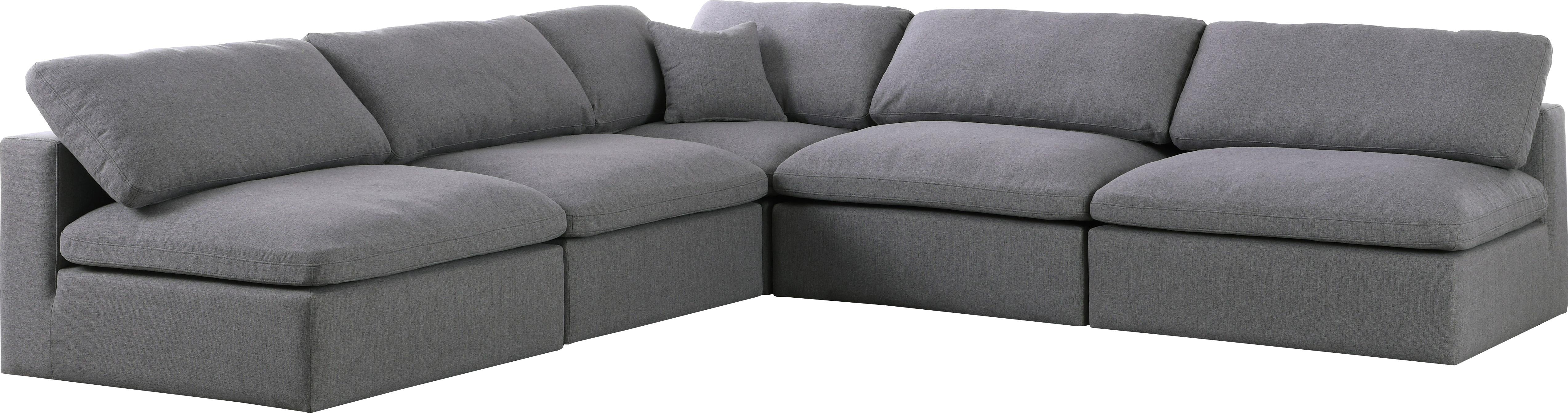Serene Grey Linen Fabric Deluxe Cloud Modular Sectional - Luxury Home Furniture (MI)