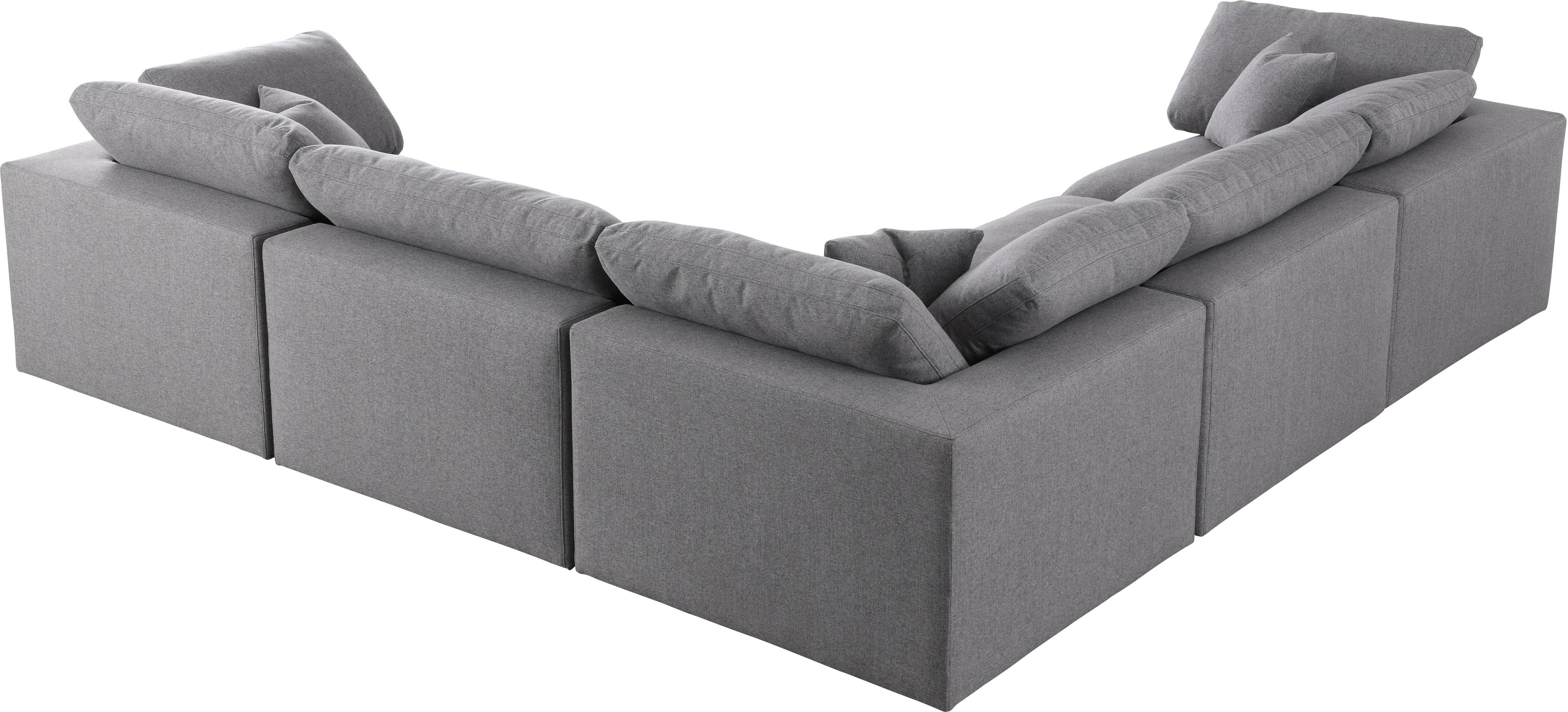 Serene Grey Linen Fabric Deluxe Cloud Modular Sectional - Luxury Home Furniture (MI)