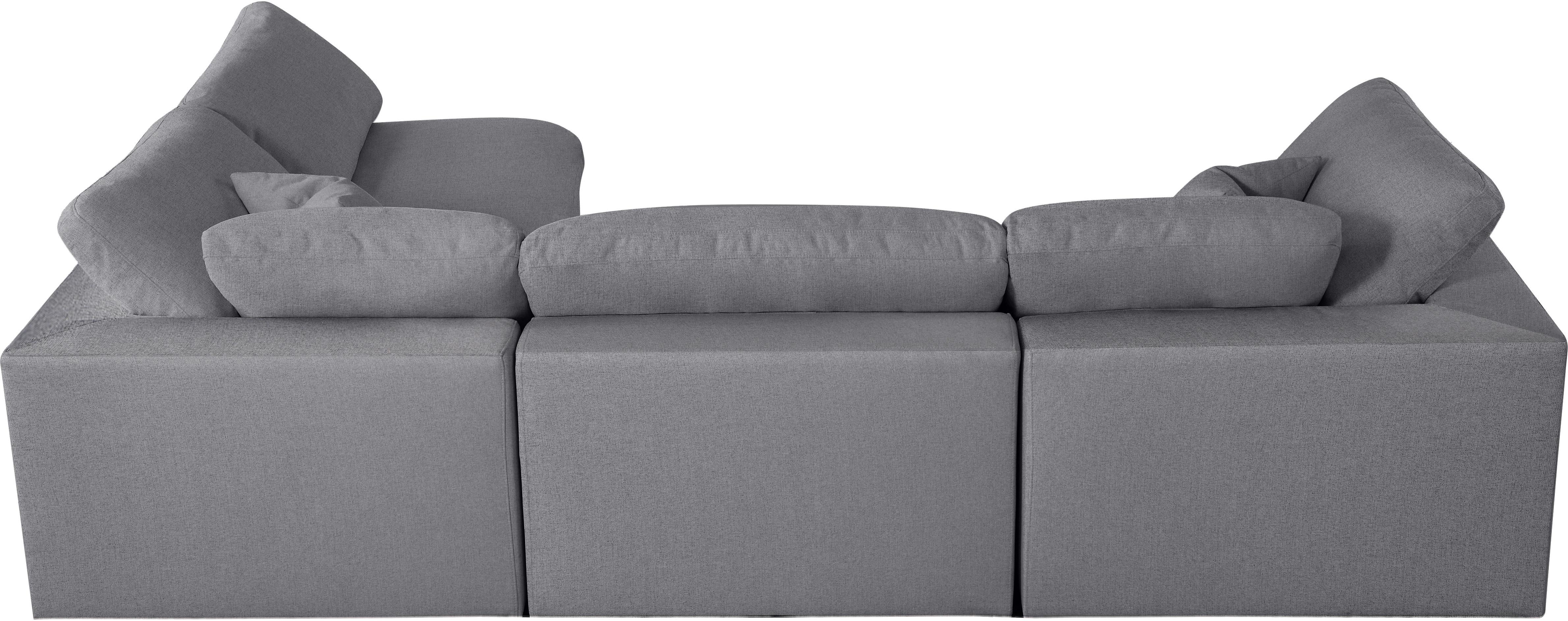 Serene Grey Linen Fabric Deluxe Cloud Modular Sectional - Luxury Home Furniture (MI)