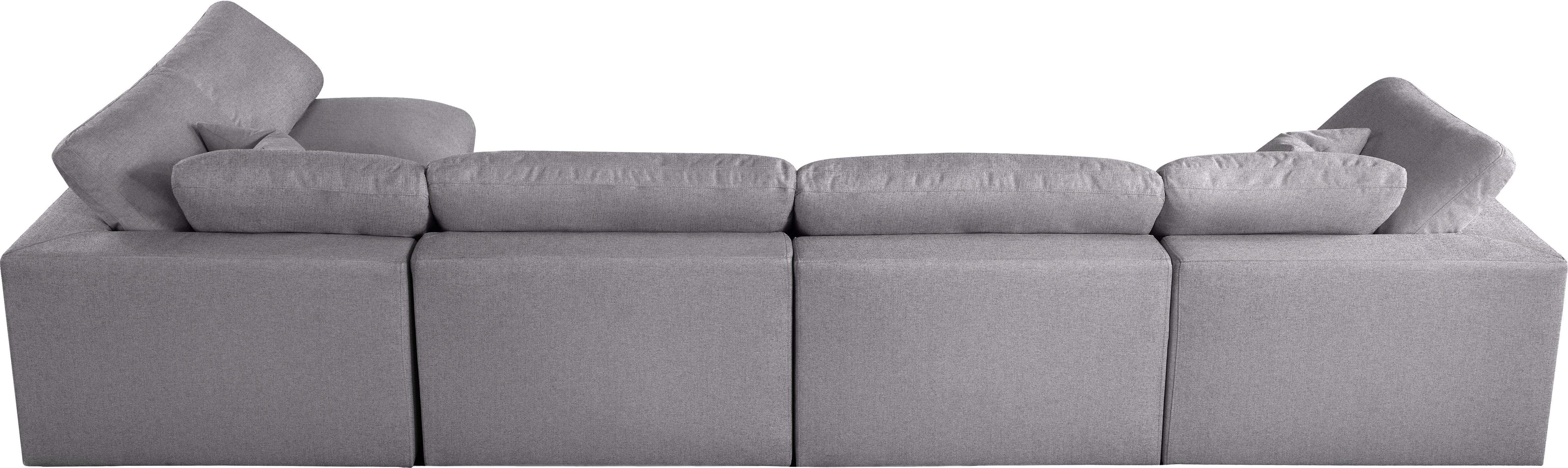 Serene Grey Linen Fabric Deluxe Cloud Modular Sectional - Luxury Home Furniture (MI)
