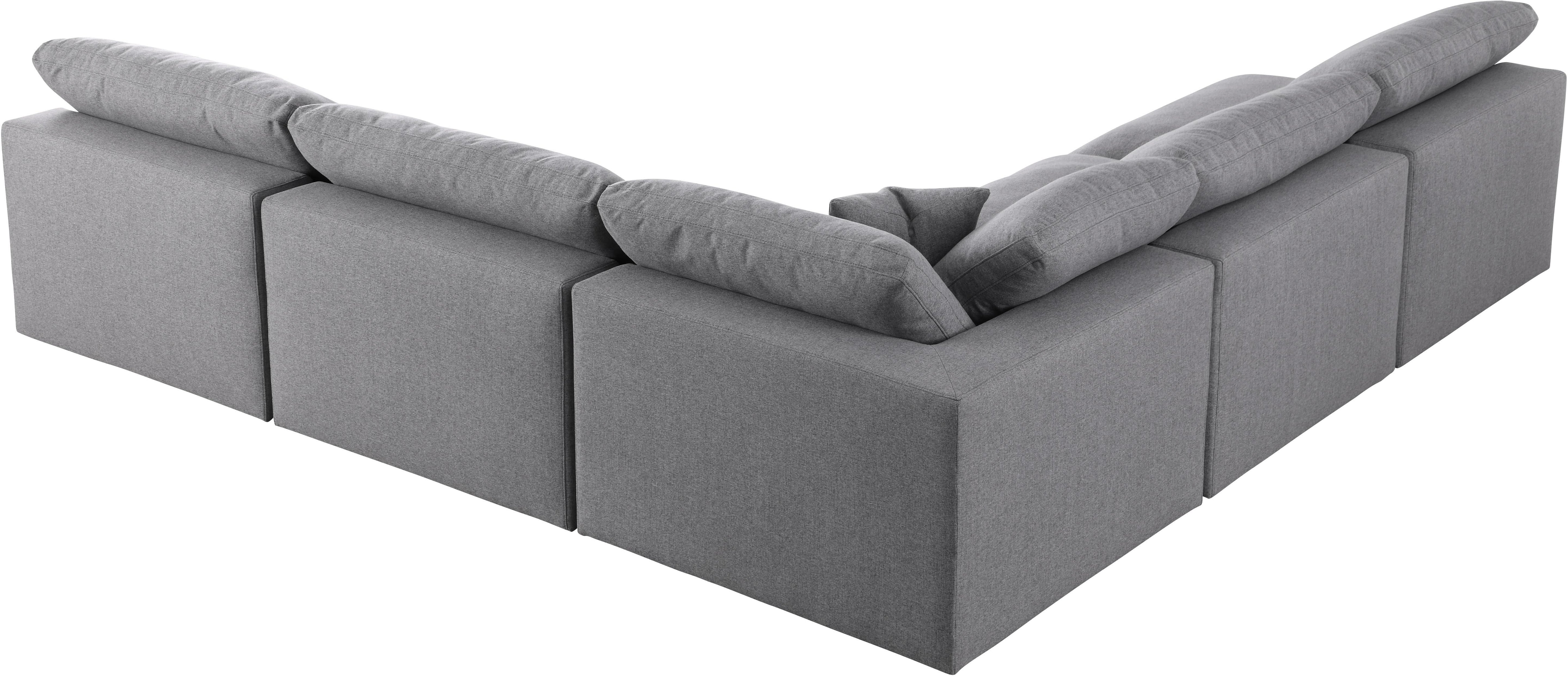 Serene Grey Linen Fabric Deluxe Cloud Modular Sectional - Luxury Home Furniture (MI)