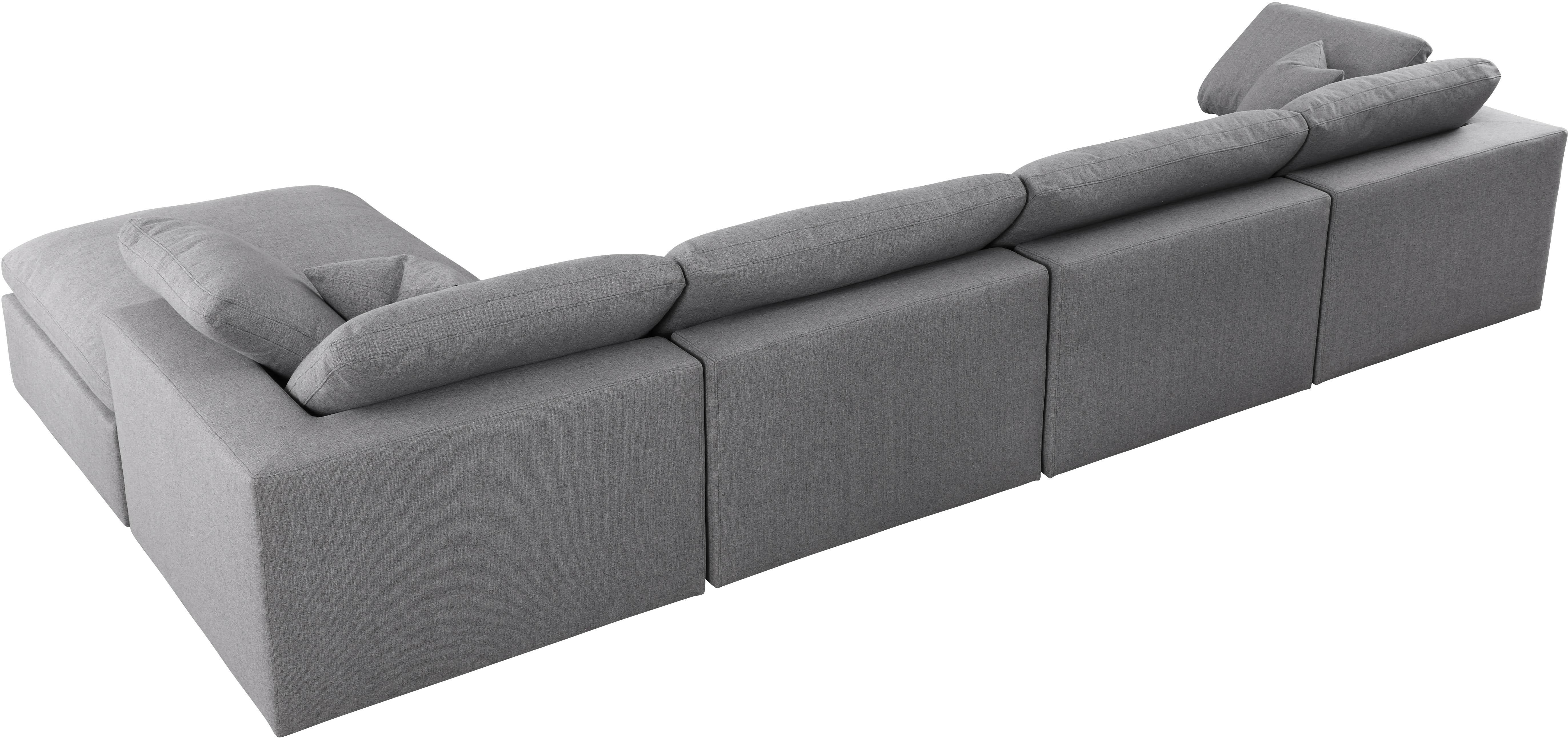 Serene Grey Linen Fabric Deluxe Cloud Modular Sectional - Luxury Home Furniture (MI)
