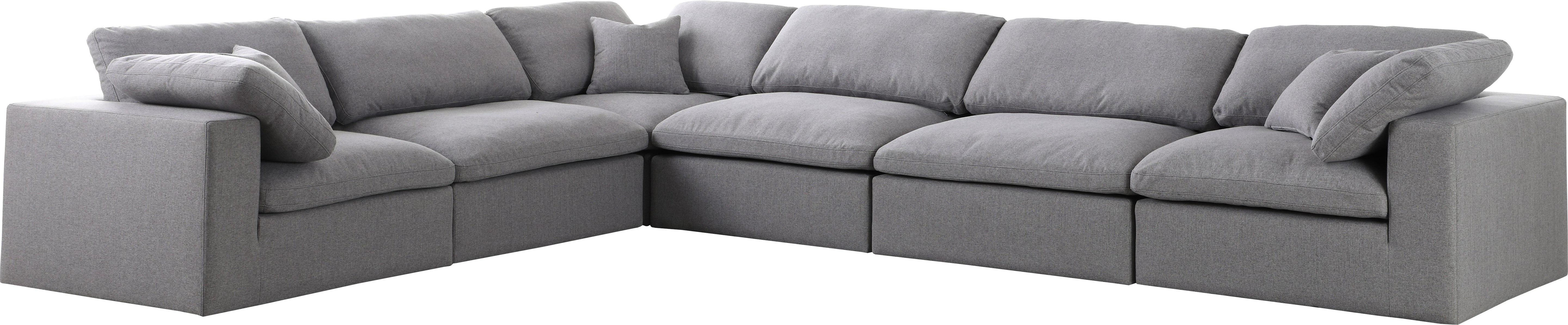 Serene Grey Linen Fabric Deluxe Cloud Modular Sectional - Luxury Home Furniture (MI)