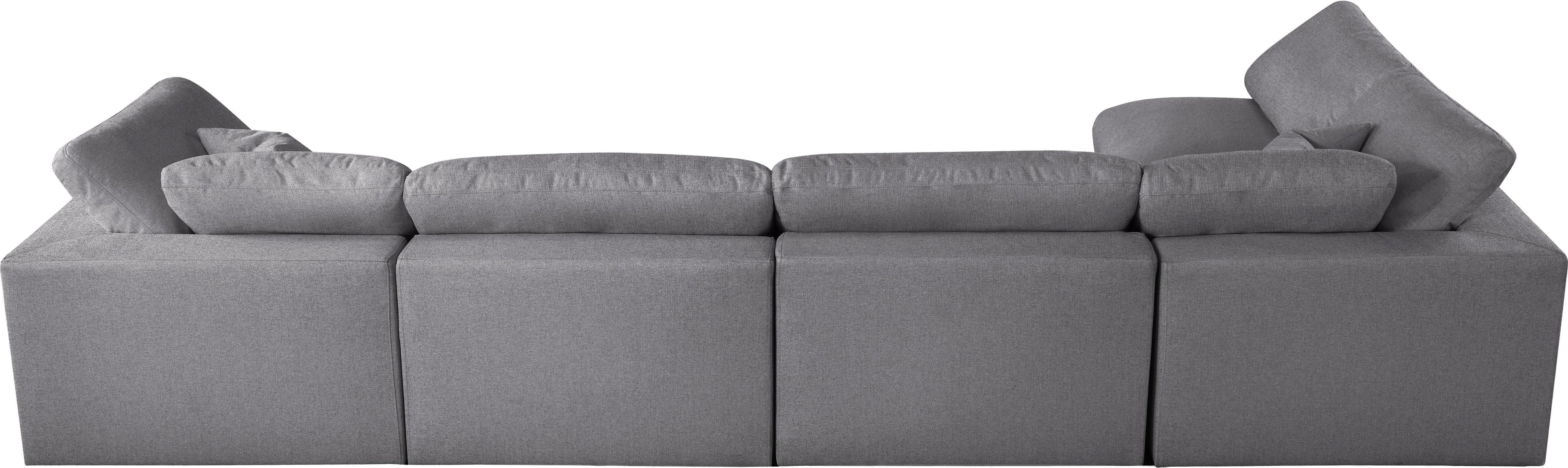 Serene Grey Linen Fabric Deluxe Cloud Modular Sectional - Luxury Home Furniture (MI)