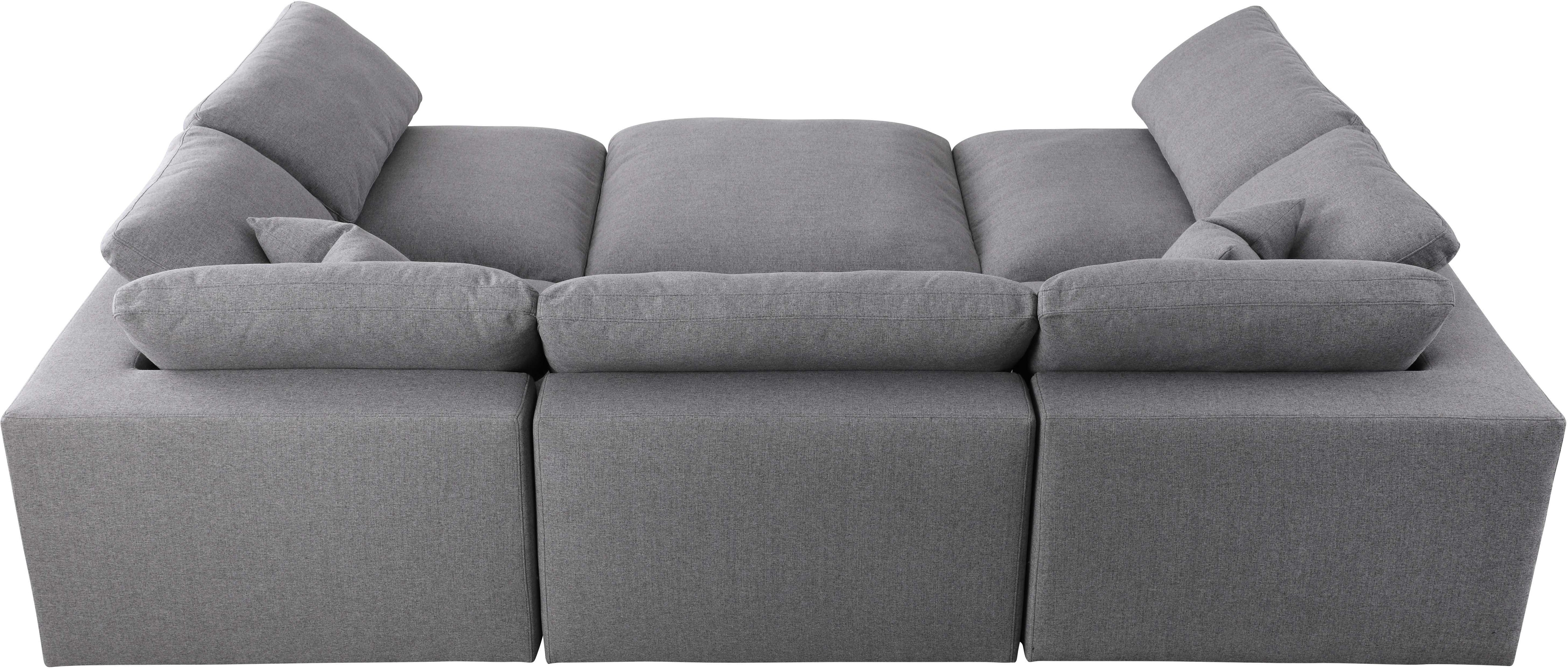 Serene Grey Linen Fabric Deluxe Cloud Modular Sectional - Luxury Home Furniture (MI)