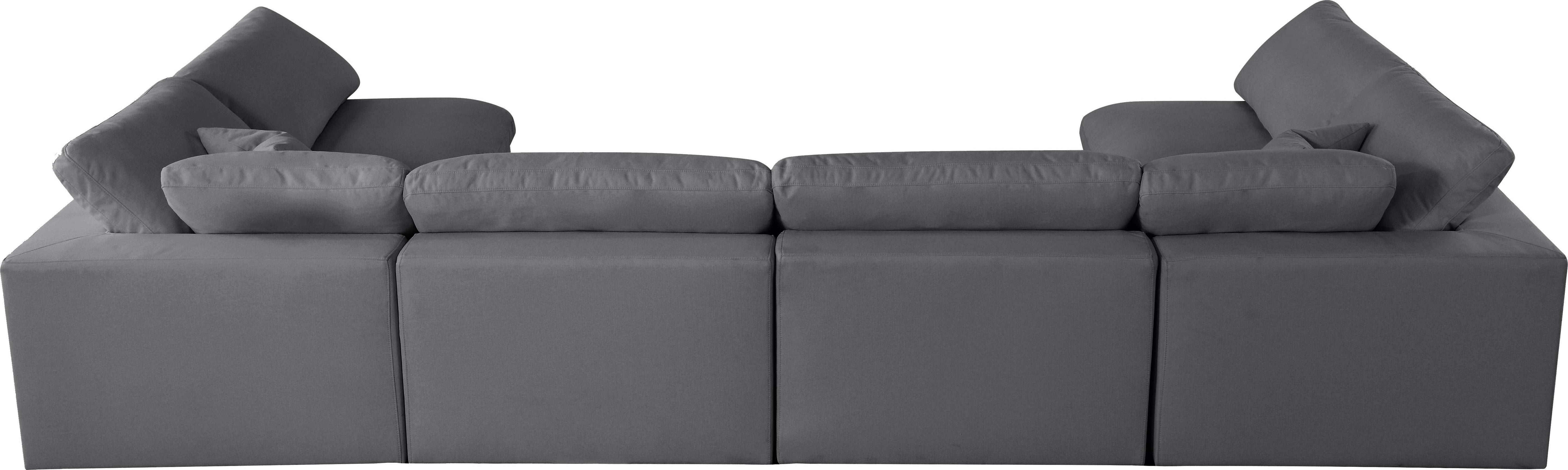 Serene Grey Linen Fabric Deluxe Cloud Modular Sectional - Luxury Home Furniture (MI)
