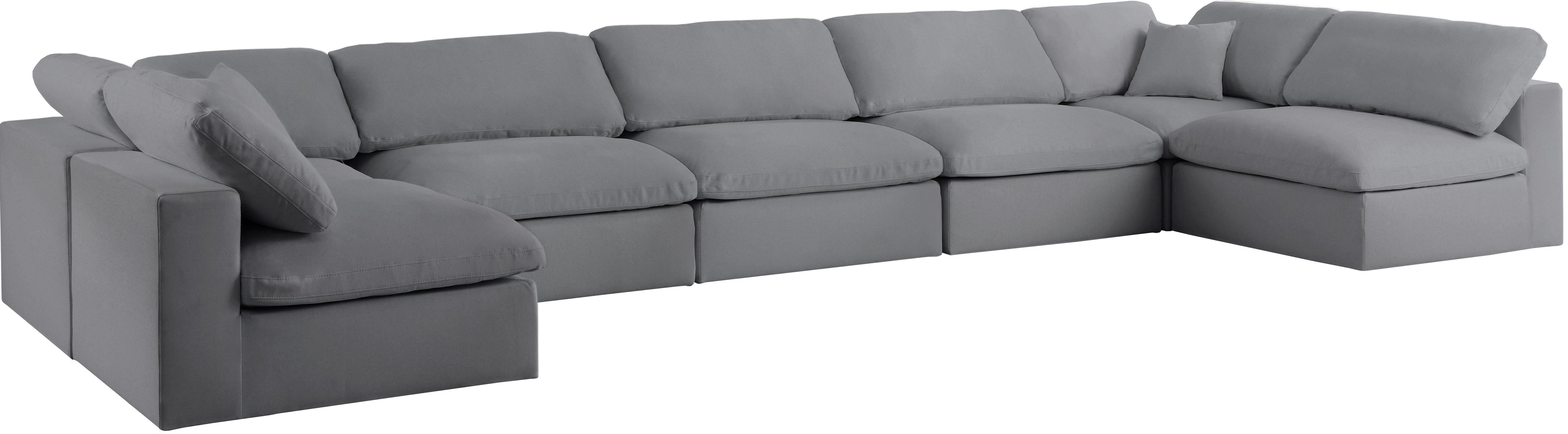 Serene Grey Linen Fabric Deluxe Cloud Modular Sectional - Luxury Home Furniture (MI)