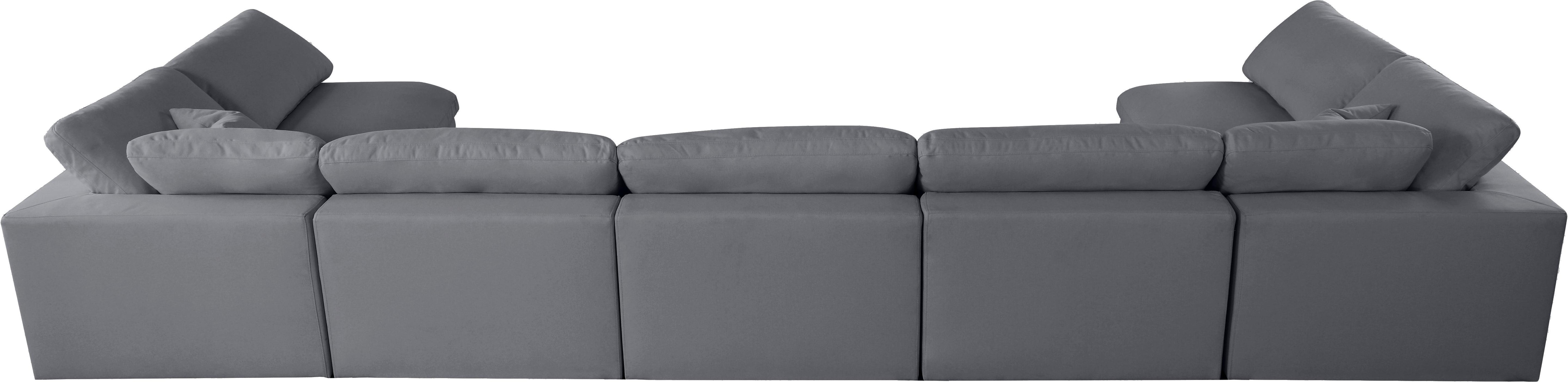 Serene Grey Linen Fabric Deluxe Cloud Modular Sectional - Luxury Home Furniture (MI)