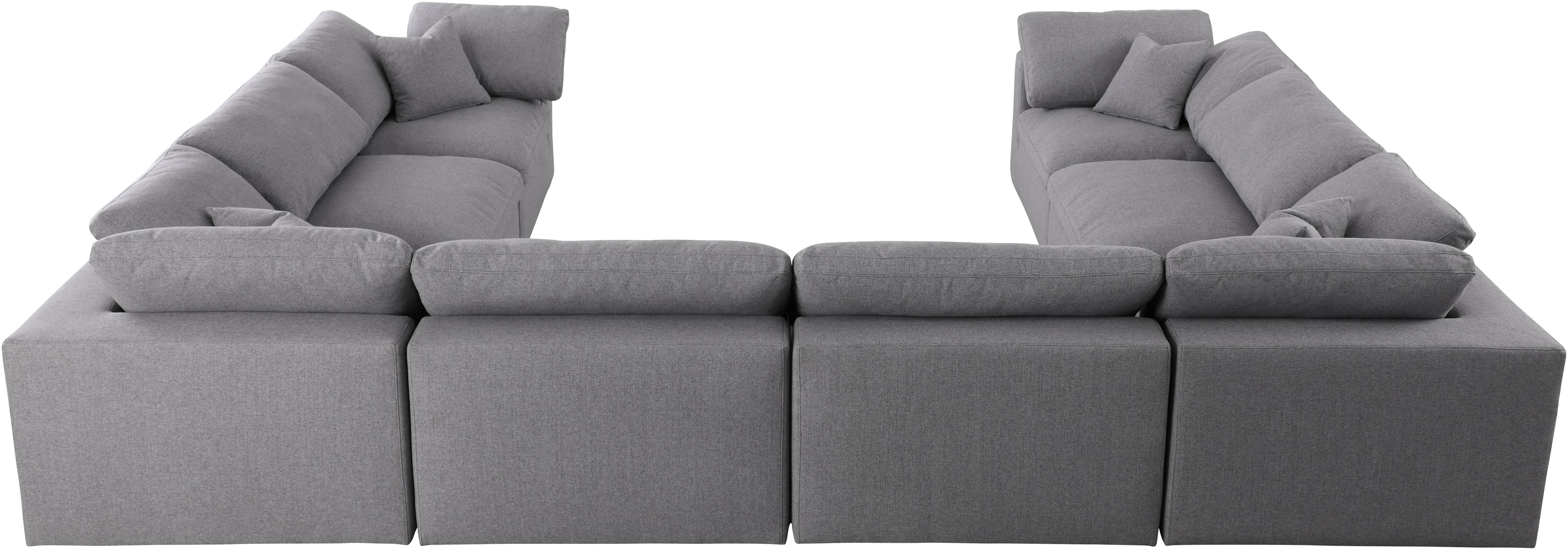 Serene Grey Linen Fabric Deluxe Cloud Modular Sectional - Luxury Home Furniture (MI)
