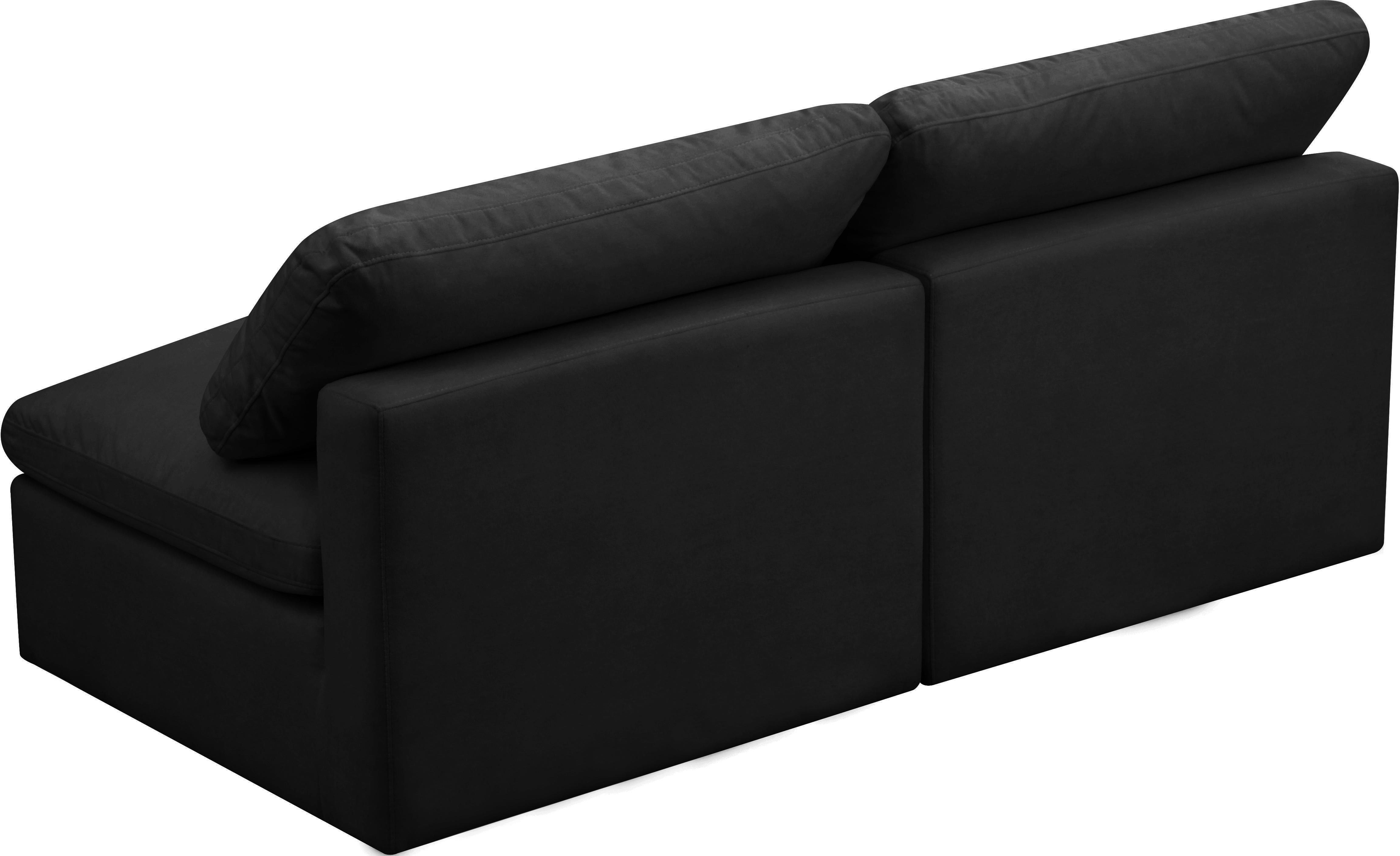 Plush Black Velvet Standard Cloud Modular Sofa - Luxury Home Furniture (MI)