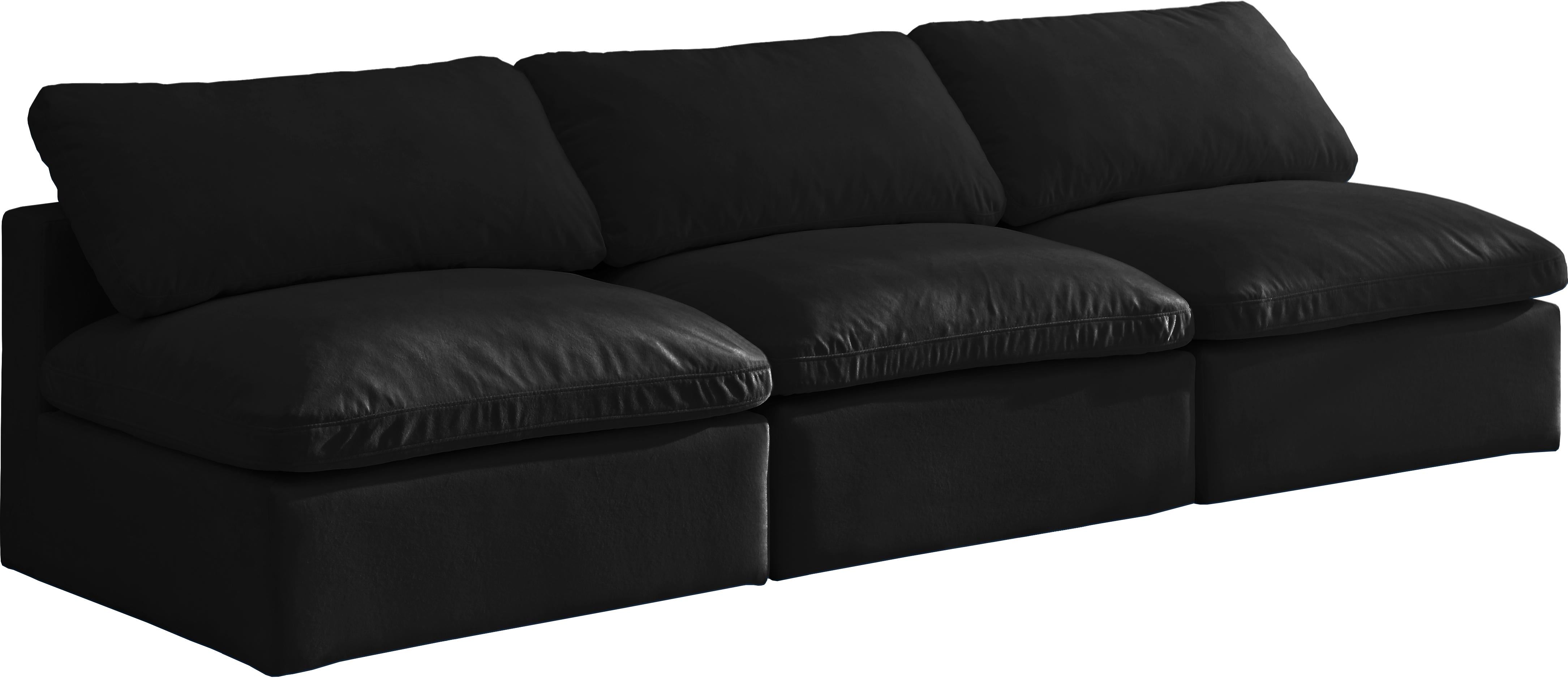 Plush Black Velvet Standard Cloud Modular Sofa - Luxury Home Furniture (MI)