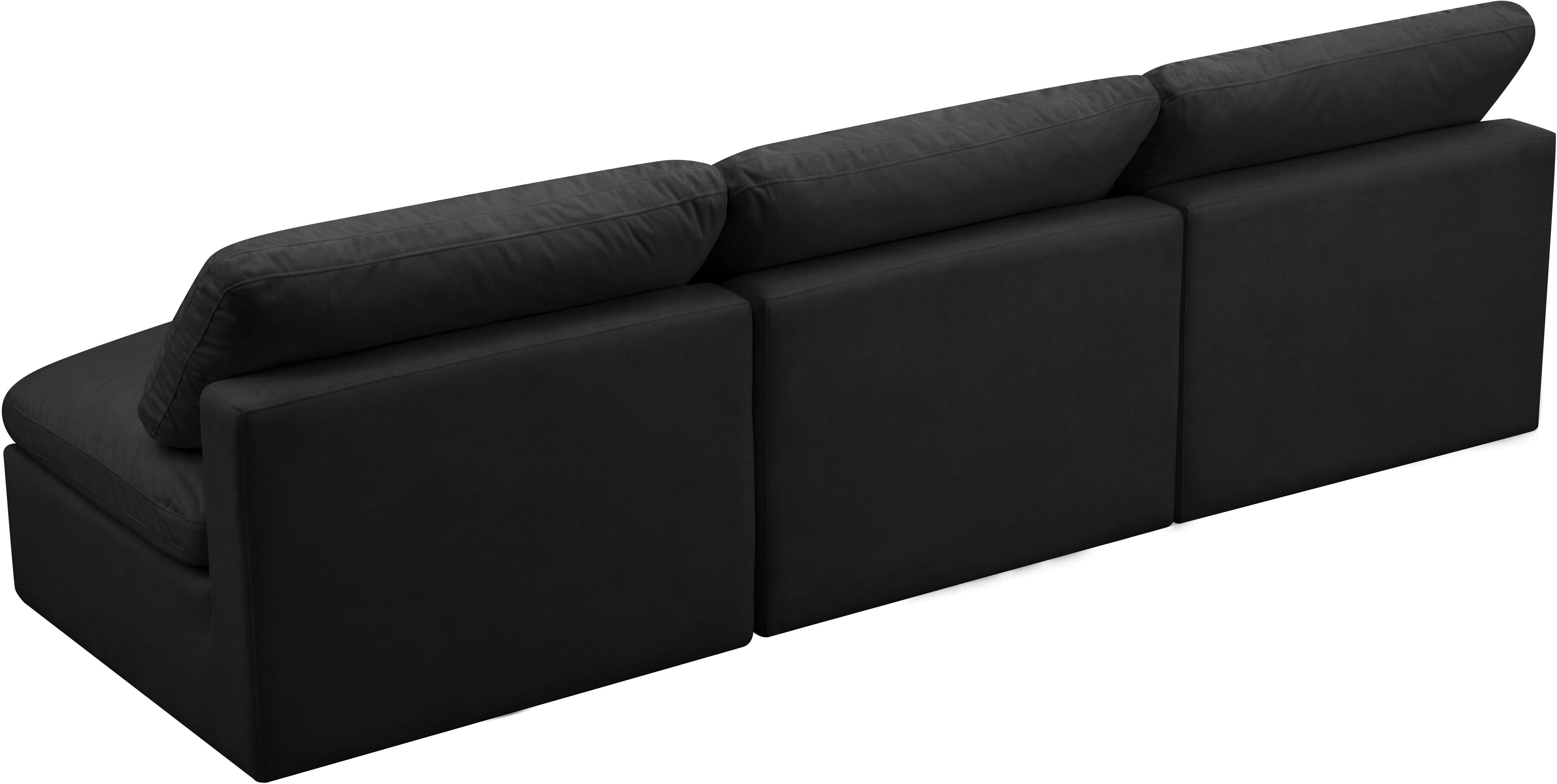 Plush Black Velvet Standard Cloud Modular Sofa - Luxury Home Furniture (MI)