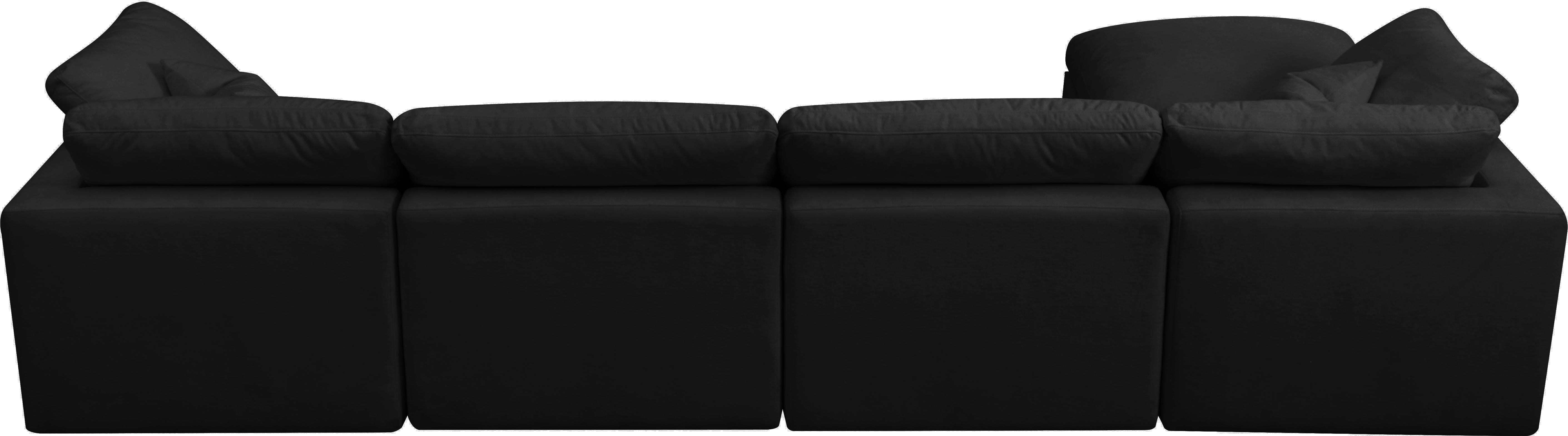 Plush Black Velvet Standard Cloud Modular Sectional - Luxury Home Furniture (MI)