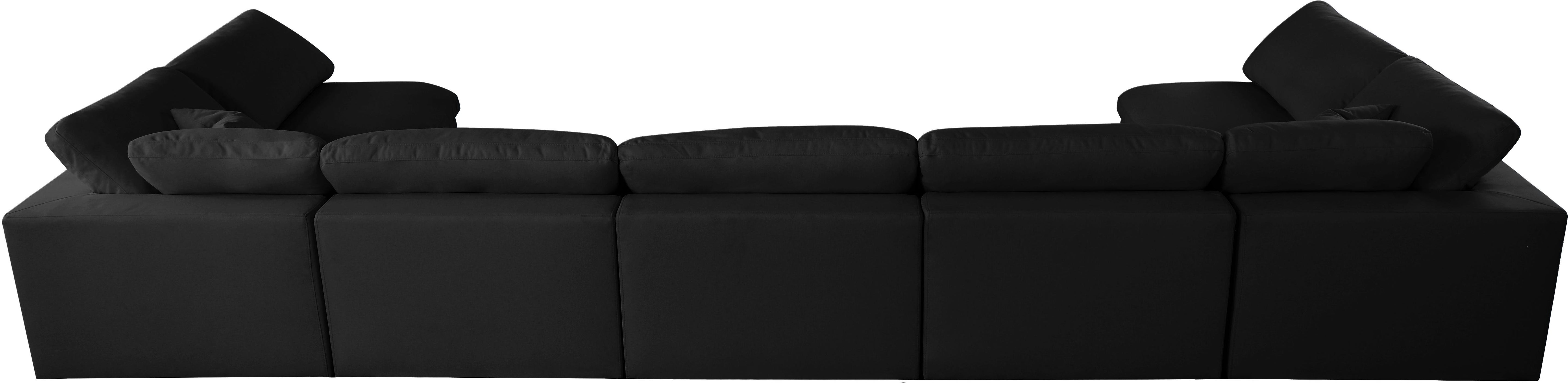Plush Black Velvet Standard Cloud Modular Sectional - Luxury Home Furniture (MI)