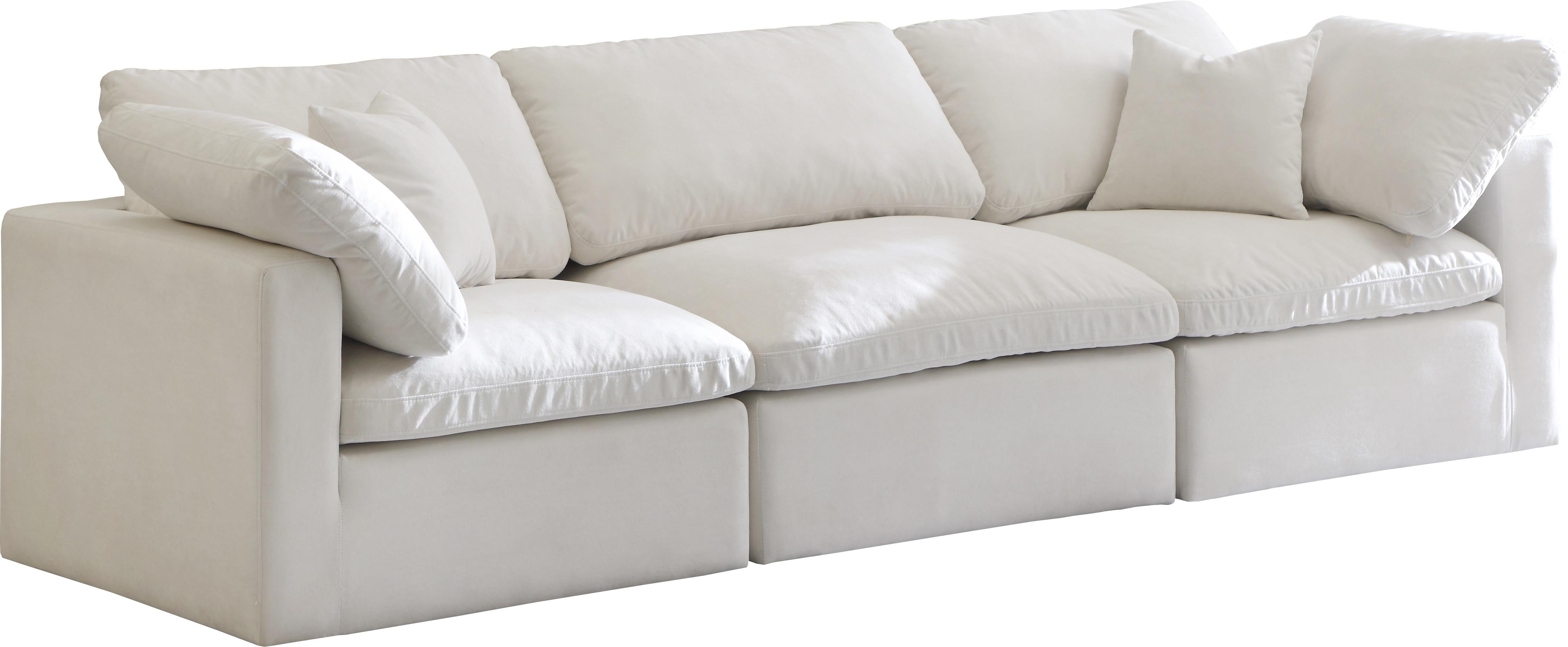 Plush Cream Velvet Standard Cloud Modular Sofa - Luxury Home Furniture (MI)