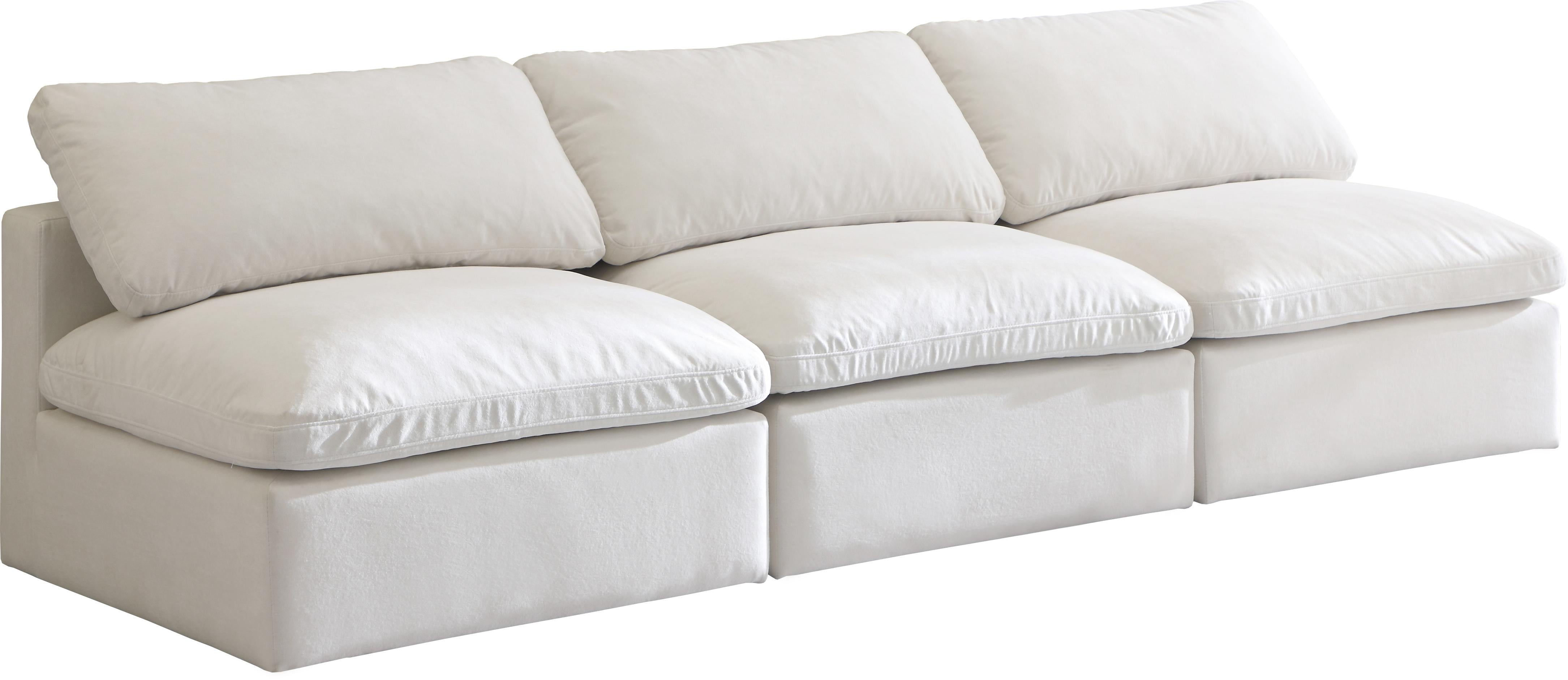 Plush Cream Velvet Standard Cloud Modular Sofa - Luxury Home Furniture (MI)