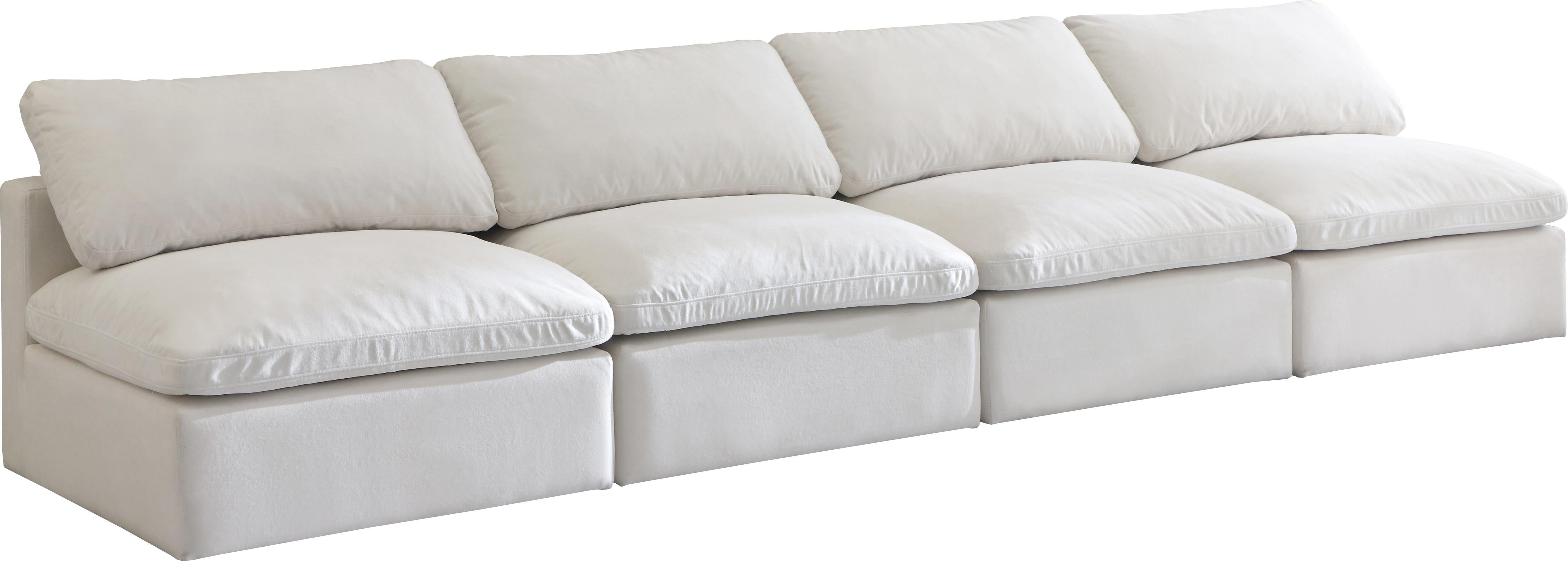 Plush Cream Velvet Standard Cloud Modular Sofa - Luxury Home Furniture (MI)