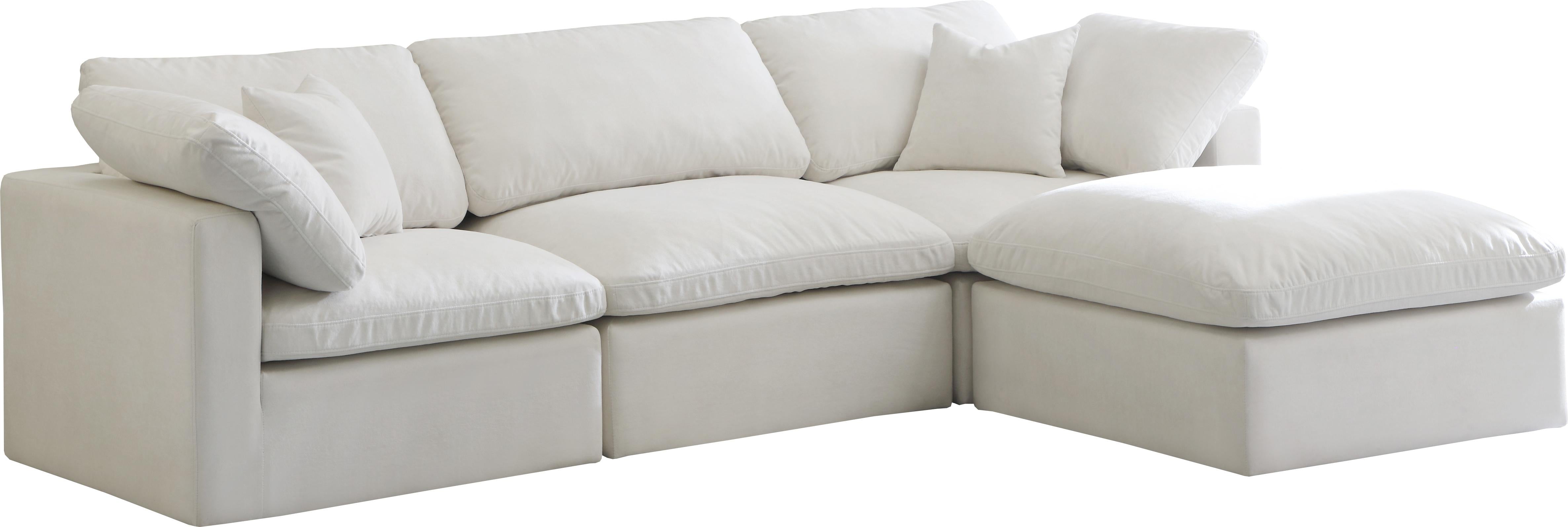 Plush Cream Velvet Standard Cloud Modular Sectional - Luxury Home Furniture (MI)