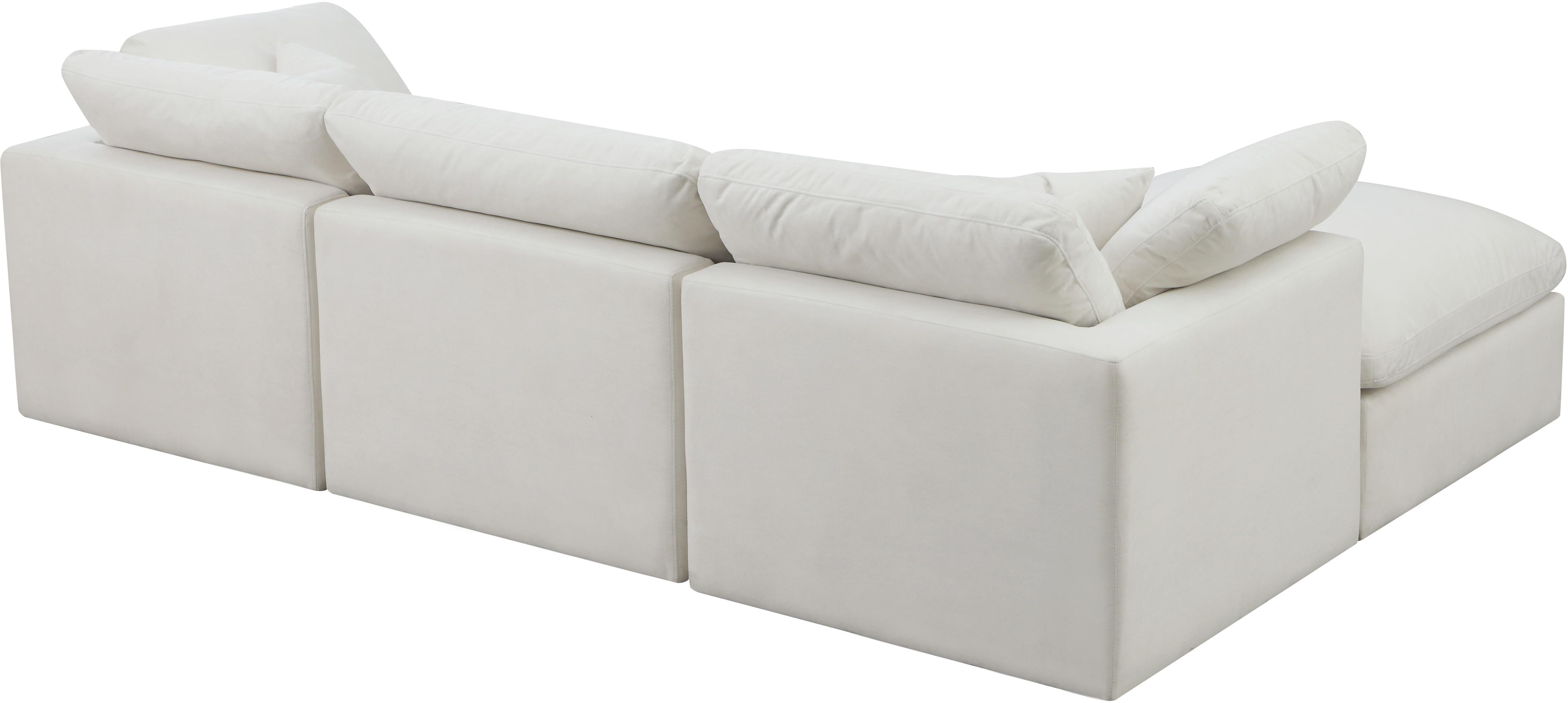Plush Cream Velvet Standard Cloud Modular Sectional - Luxury Home Furniture (MI)