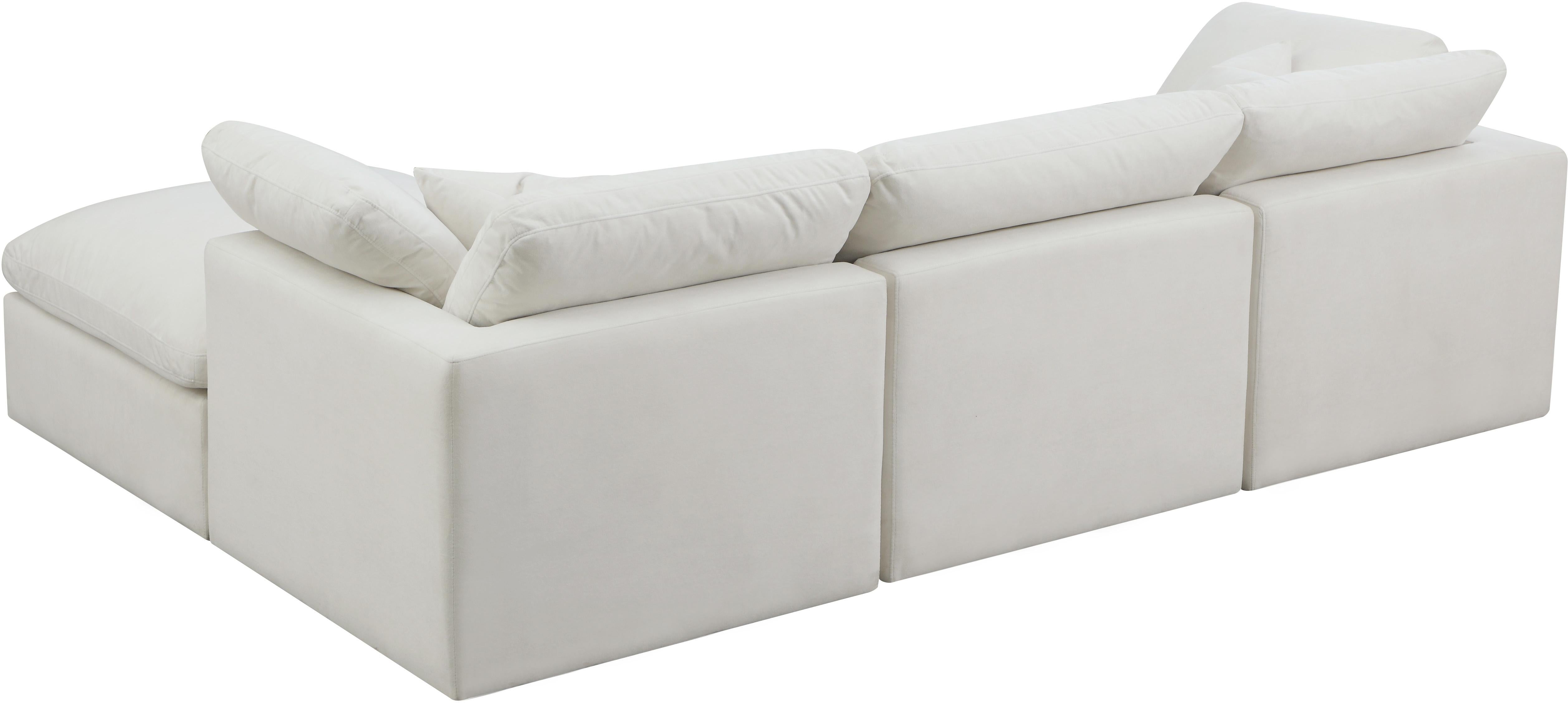 Plush Cream Velvet Standard Cloud Modular Sectional - Luxury Home Furniture (MI)