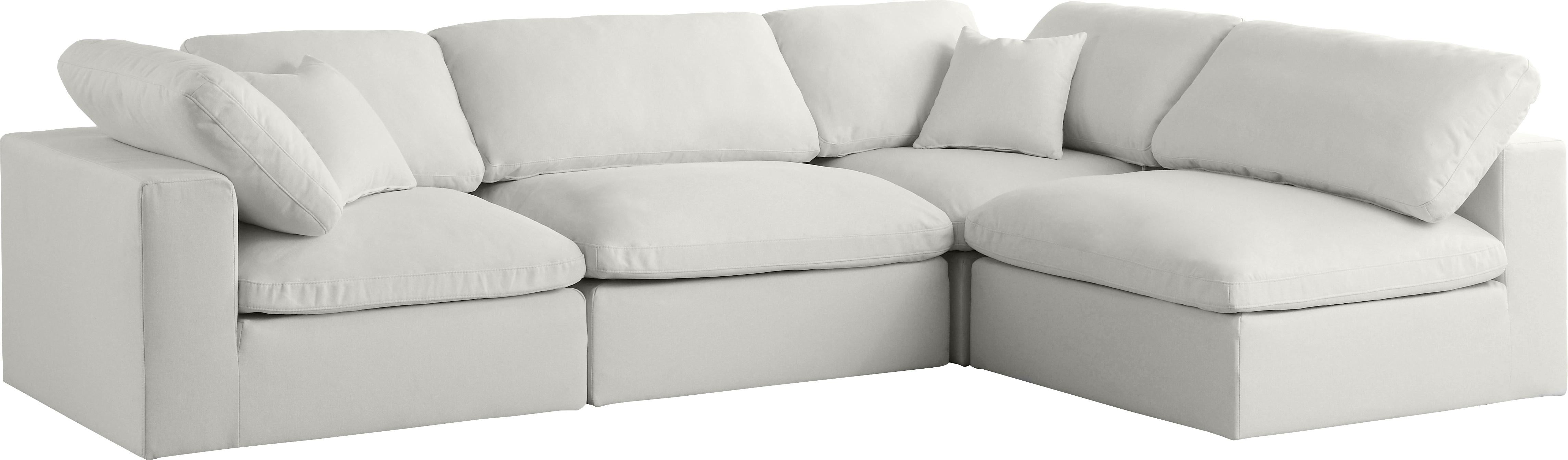 Plush Cream Velvet Standard Cloud Modular Sectional - Luxury Home Furniture (MI)