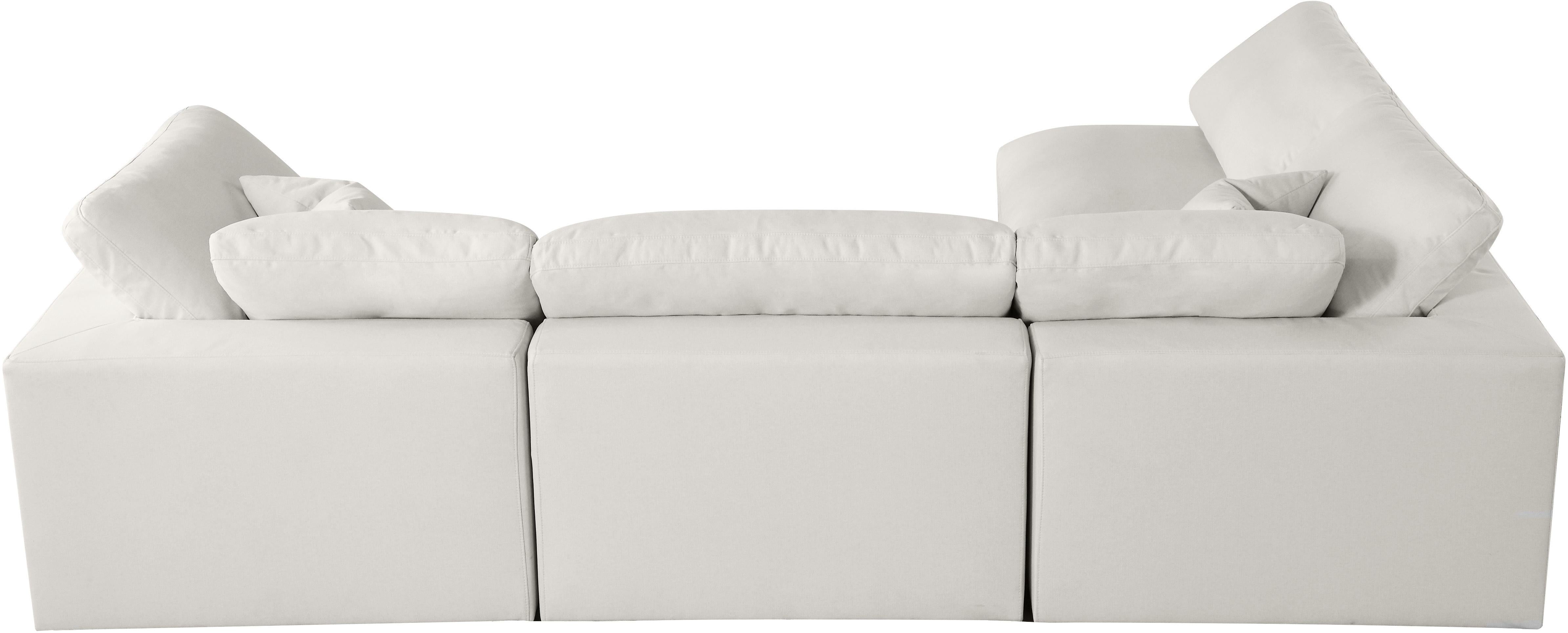 Plush Cream Velvet Standard Cloud Modular Sectional - Luxury Home Furniture (MI)