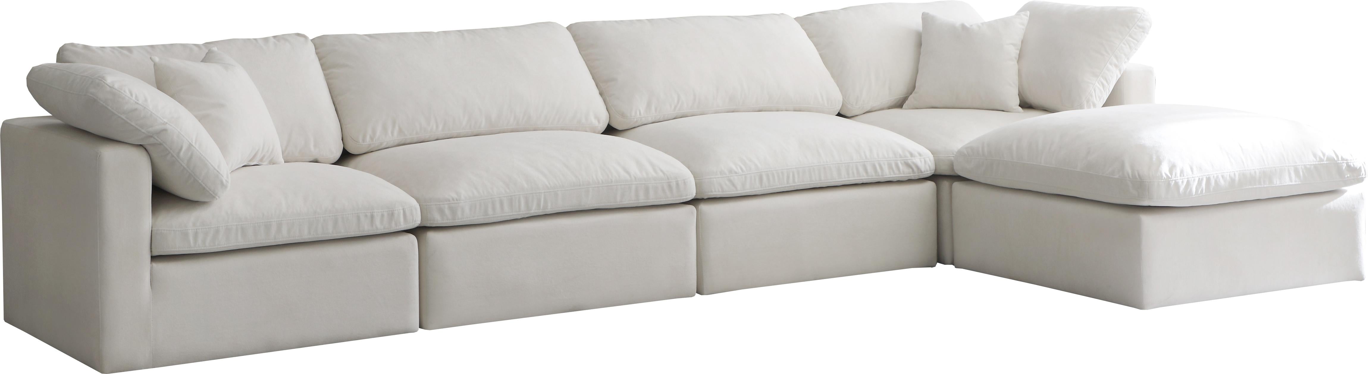 Plush Cream Velvet Standard Cloud Modular Sectional - Luxury Home Furniture (MI)