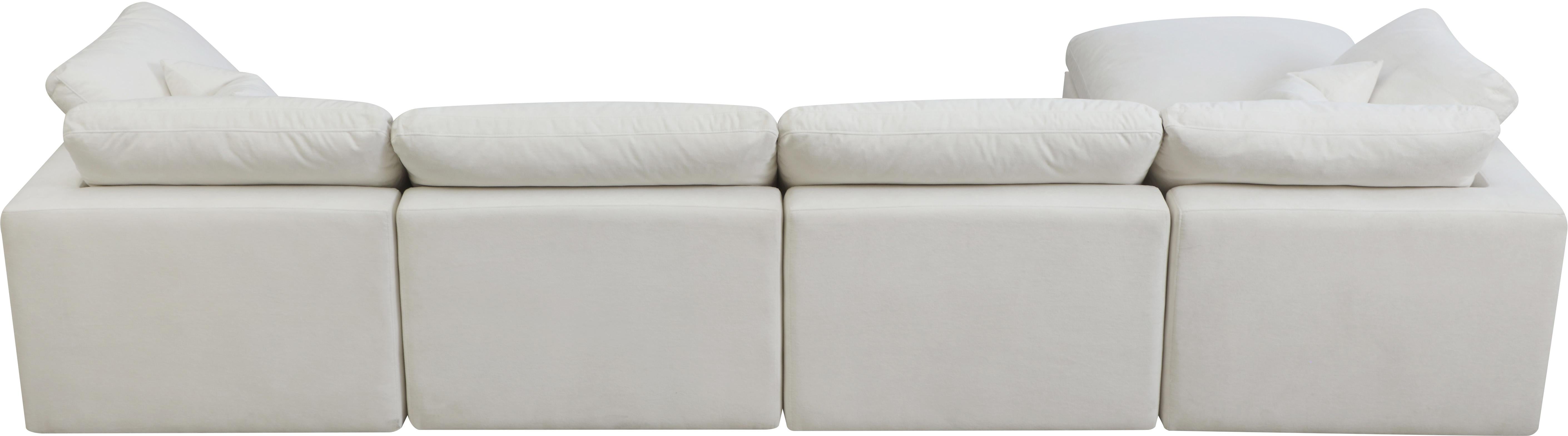 Plush Cream Velvet Standard Cloud Modular Sectional - Luxury Home Furniture (MI)