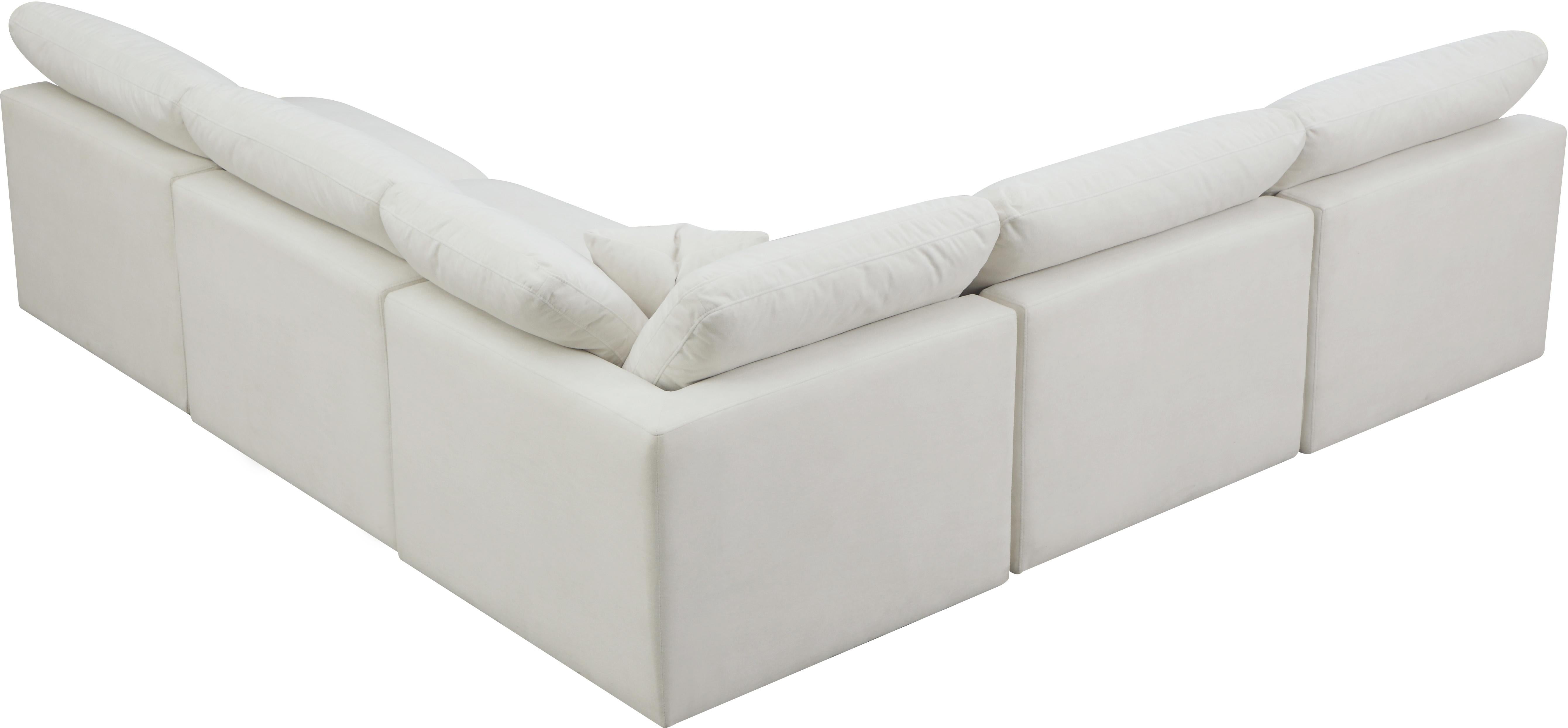 Plush Cream Velvet Standard Cloud Modular Sectional - Luxury Home Furniture (MI)
