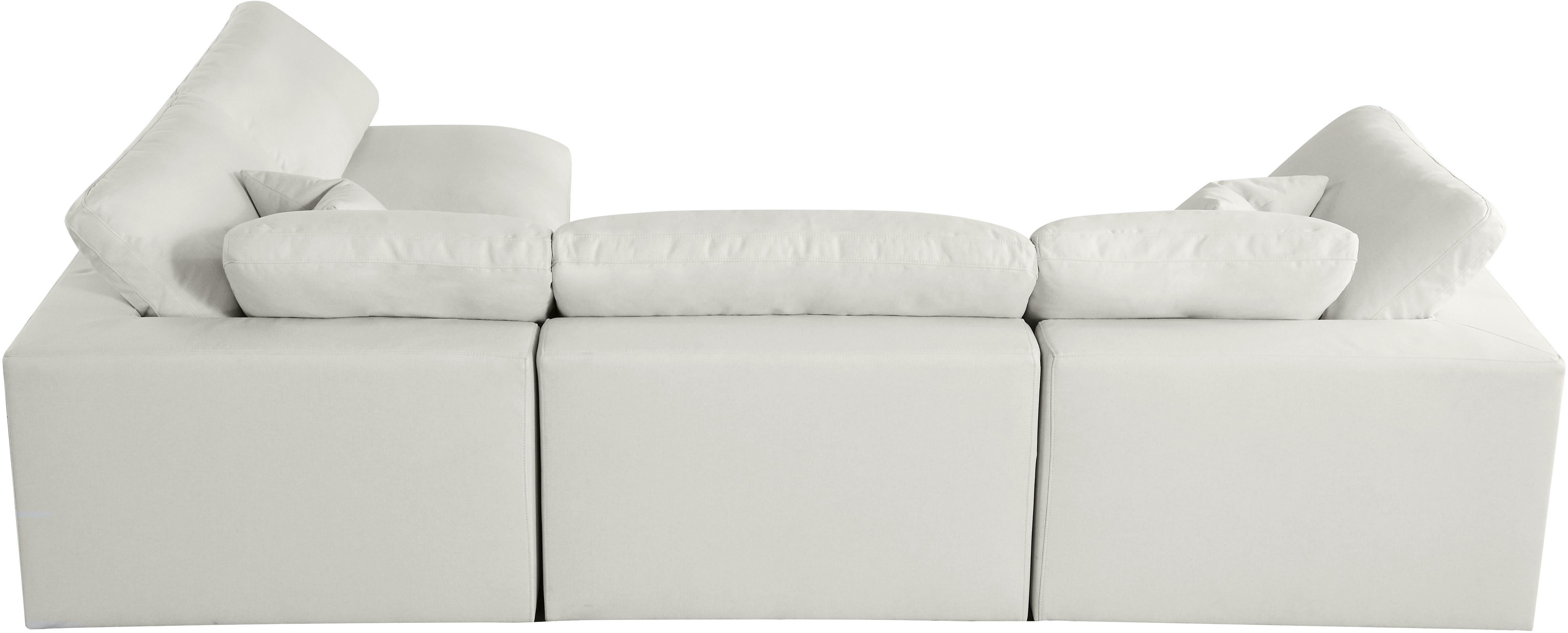 Plush Cream Velvet Standard Cloud Modular Sectional - Luxury Home Furniture (MI)