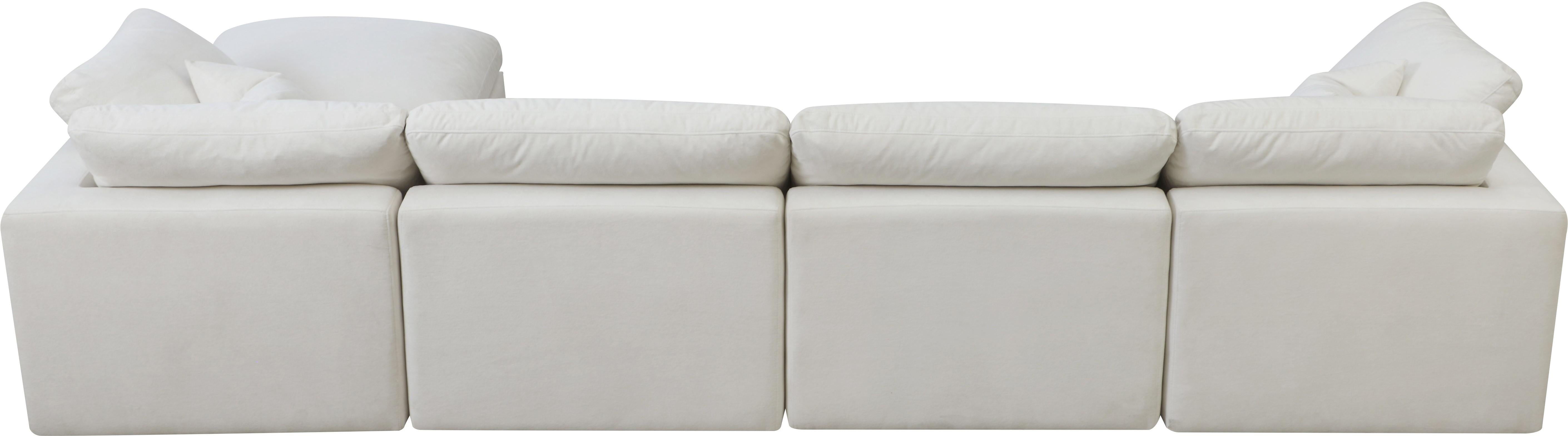 Plush Cream Velvet Standard Cloud Modular Sectional - Luxury Home Furniture (MI)