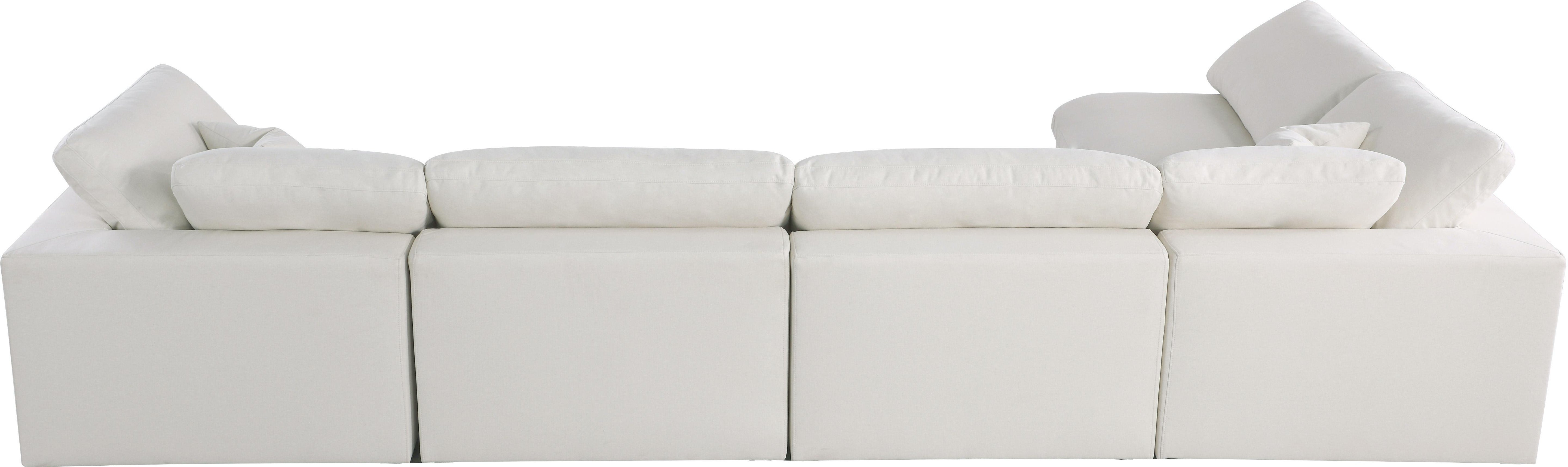 Plush Cream Velvet Standard Cloud Modular Sectional - Luxury Home Furniture (MI)
